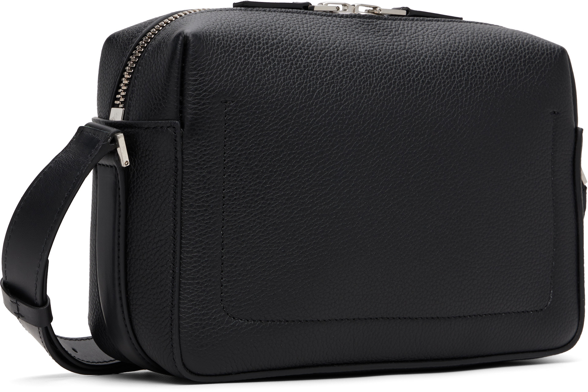 Tom Ford 革バッグ TOM FORD: ブラック T-Line グレイン＆ソフトレザー カメラバッグ