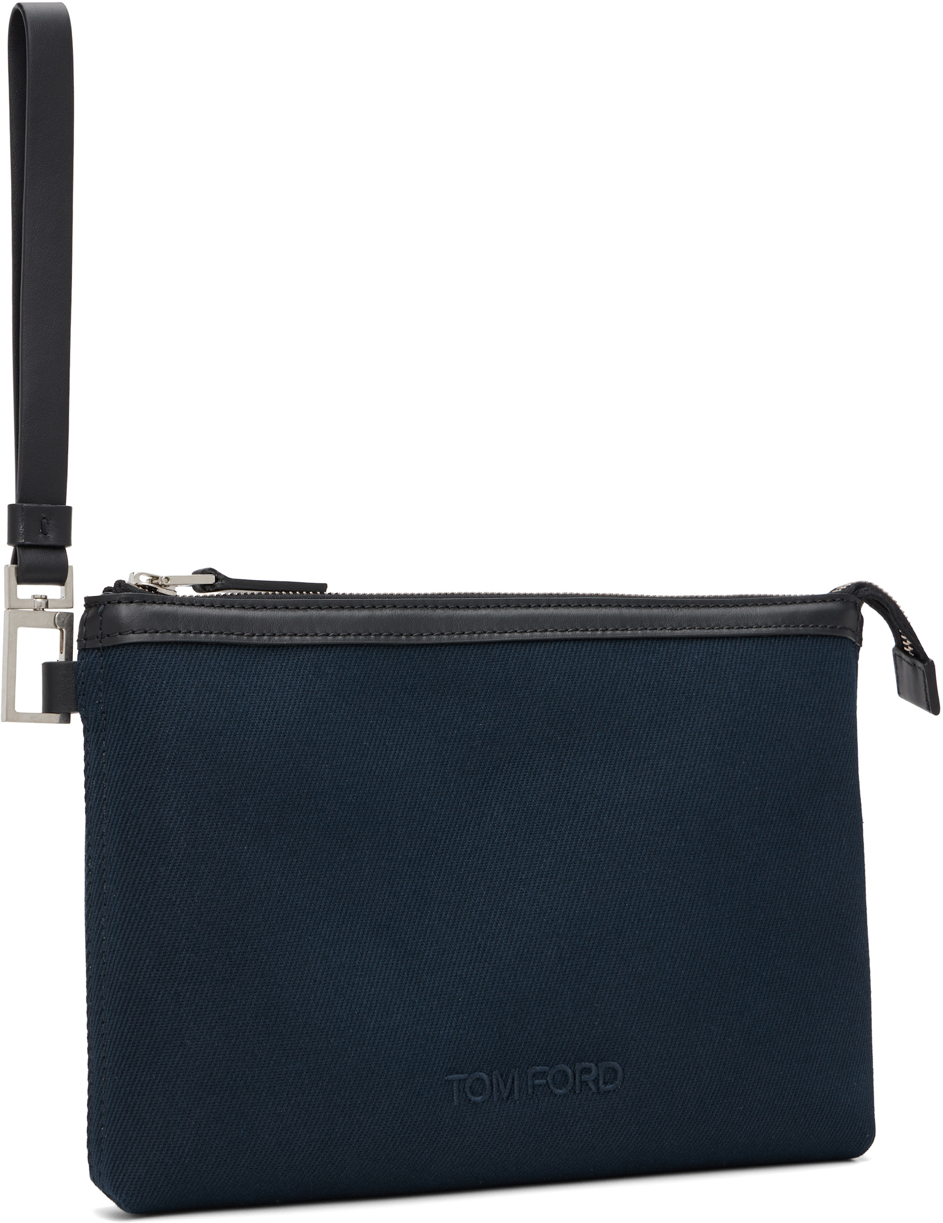 TOM FORD - Navy Small Wristlet Pouch