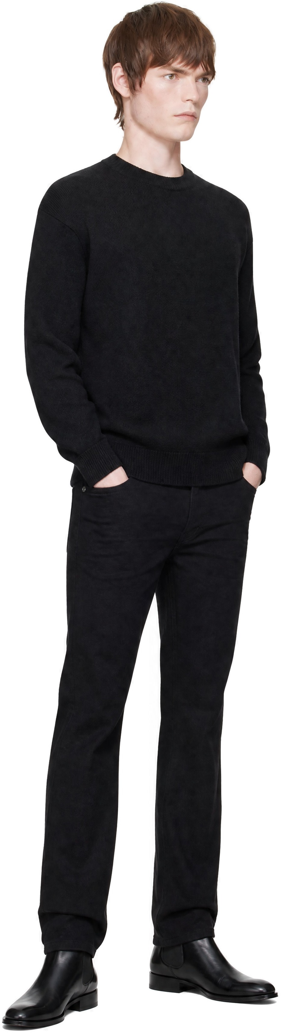 TOM FORD - Pull noir en cachemire à col ras du cou