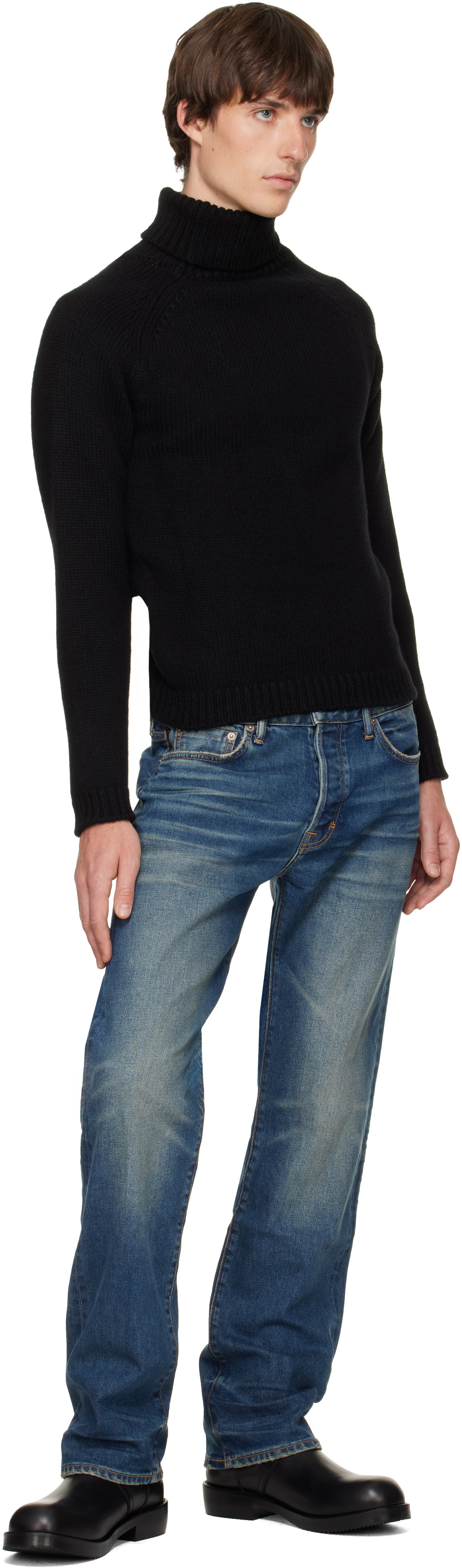 TOM FORD ニットタイ ブラック シルクカシミヤ TOM FORD: Black Wool Cashmere Mohair Roll Neck Sweater | SSENSE