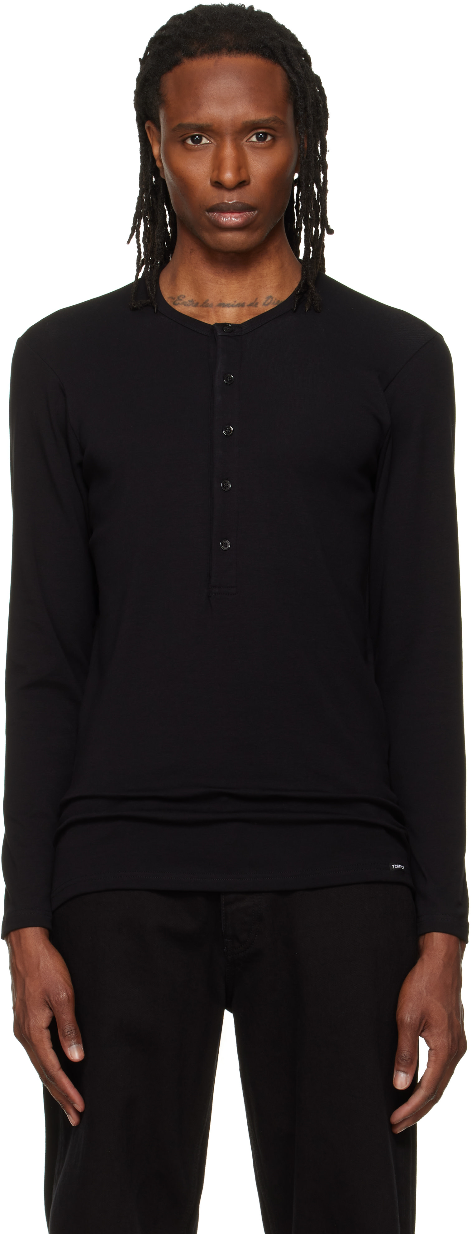TOM FORD - Henley noir en coton