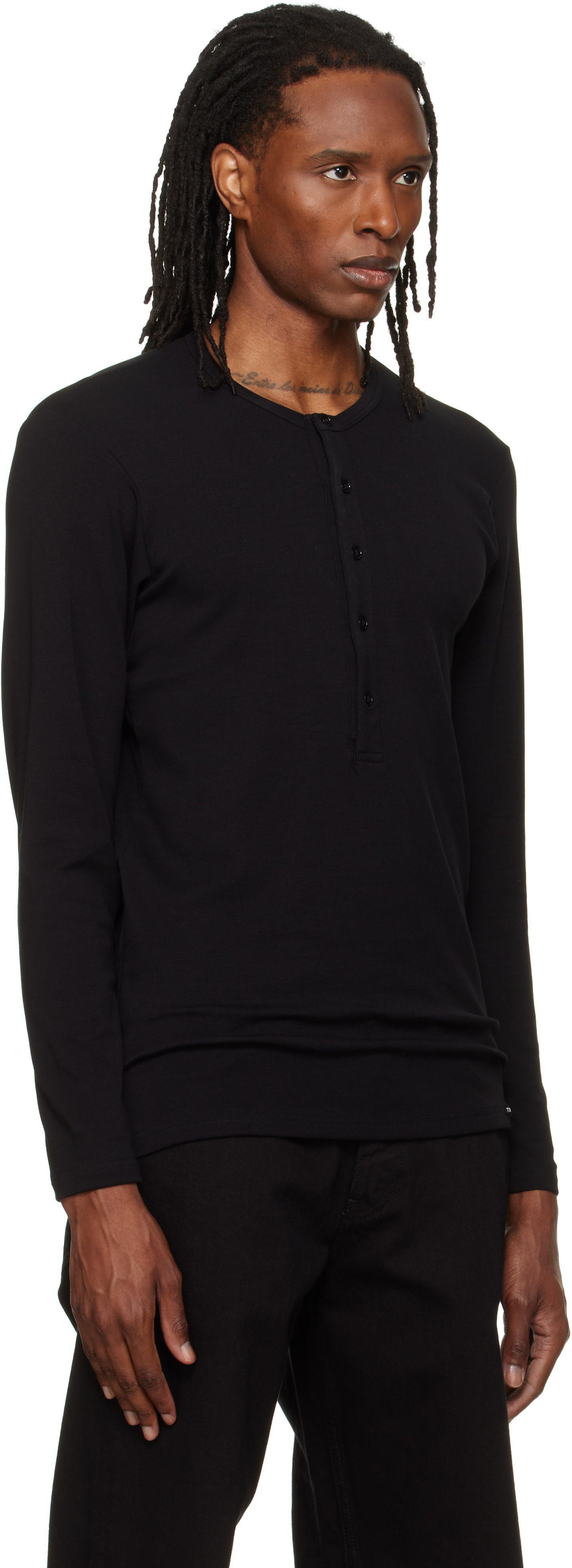 TOM FORD - Henley noir en coton