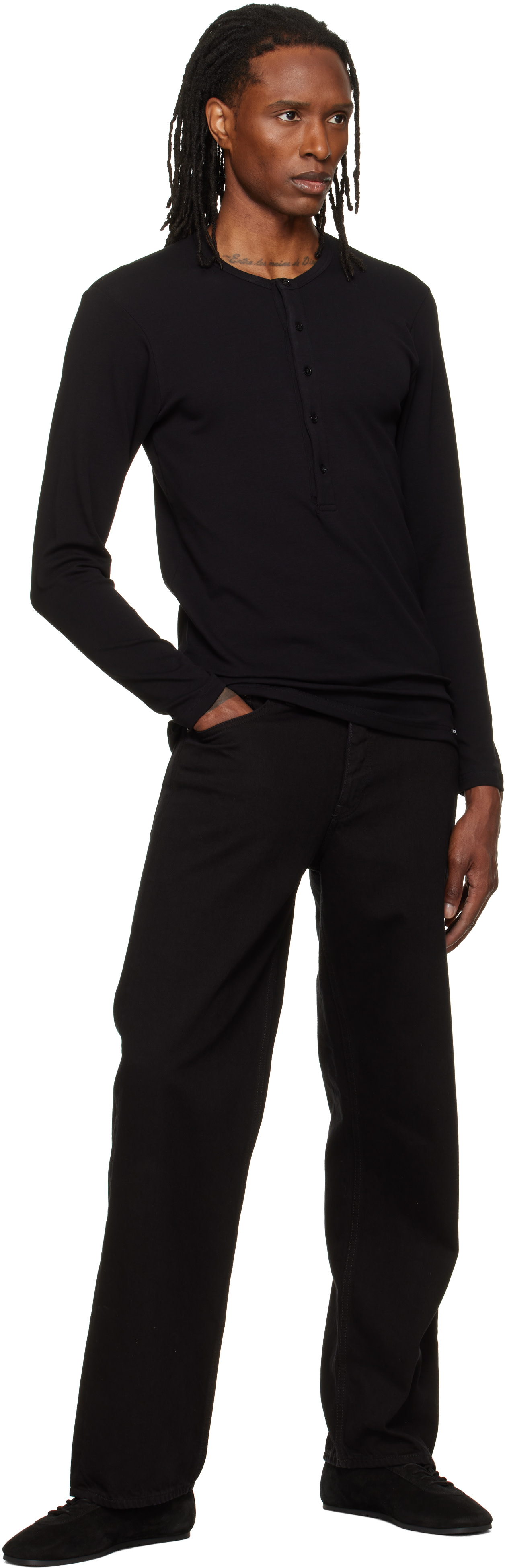 TOM FORD - Henley noir en coton