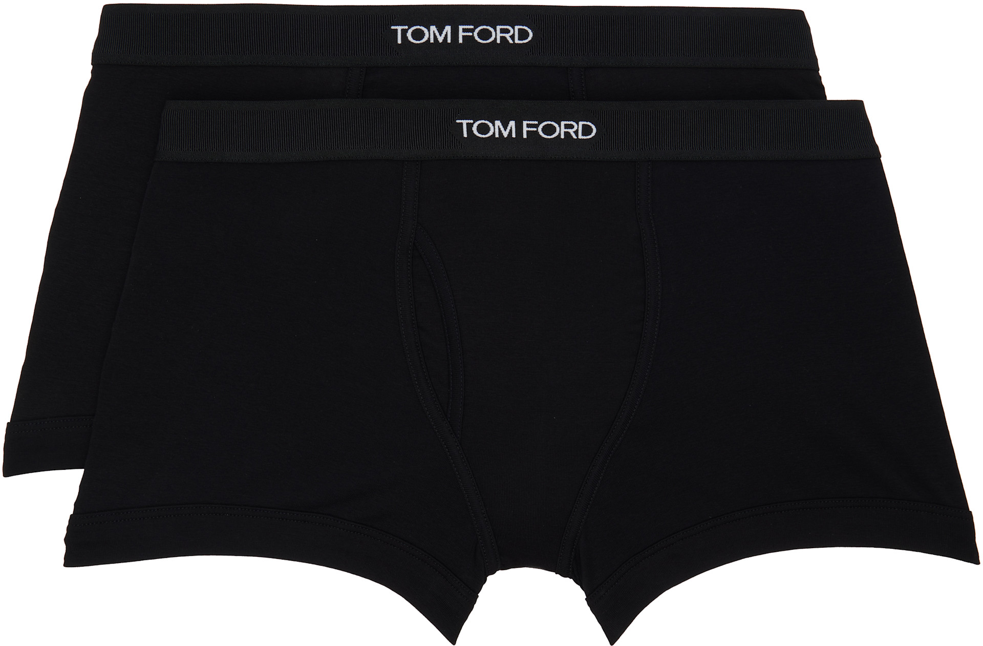 TOM FORD - Two-Pack Black Cotton Boxer Briefs