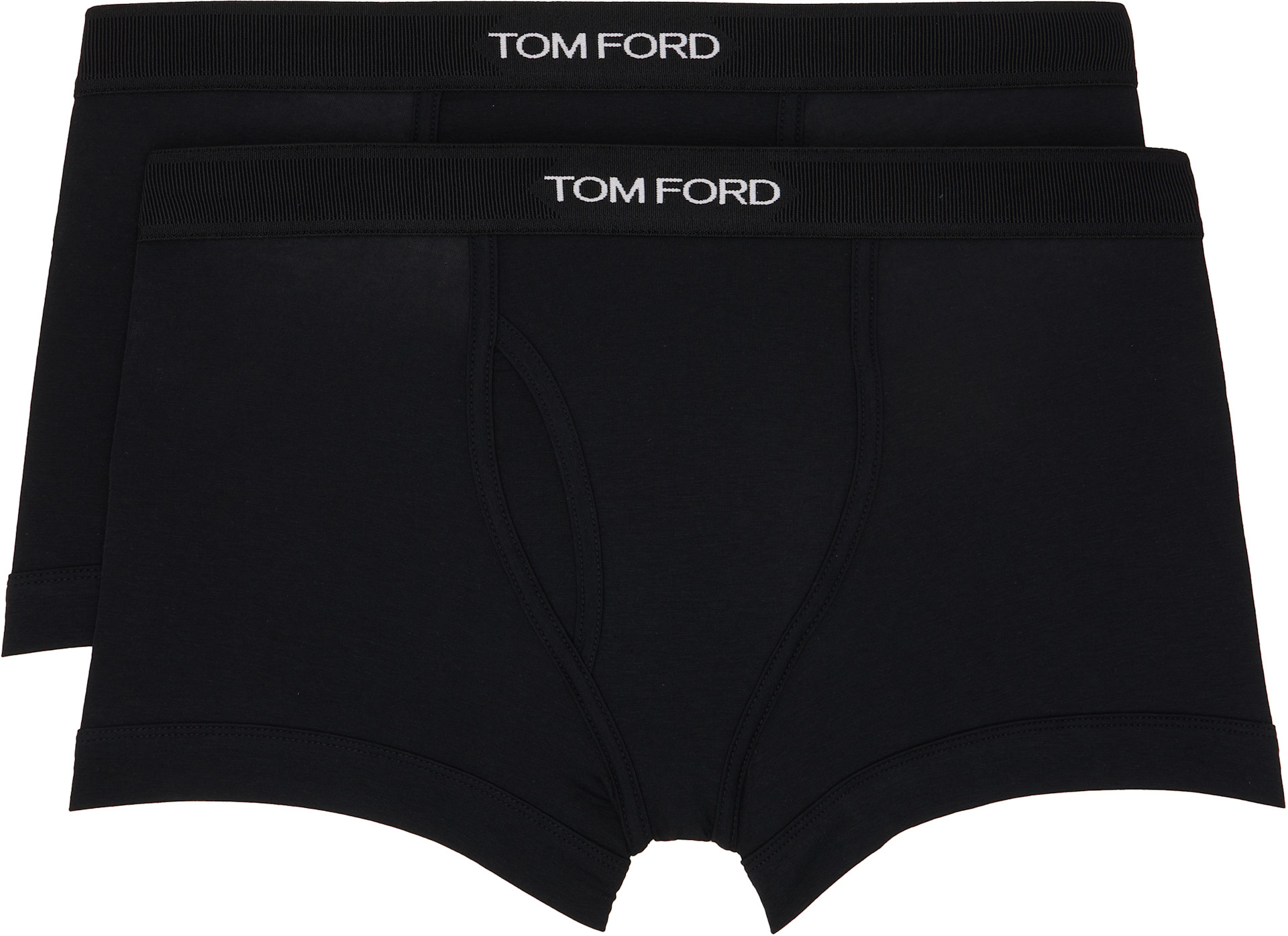 TOM FORD - Two-Pack Black Cotton Modal Boxer Briefs