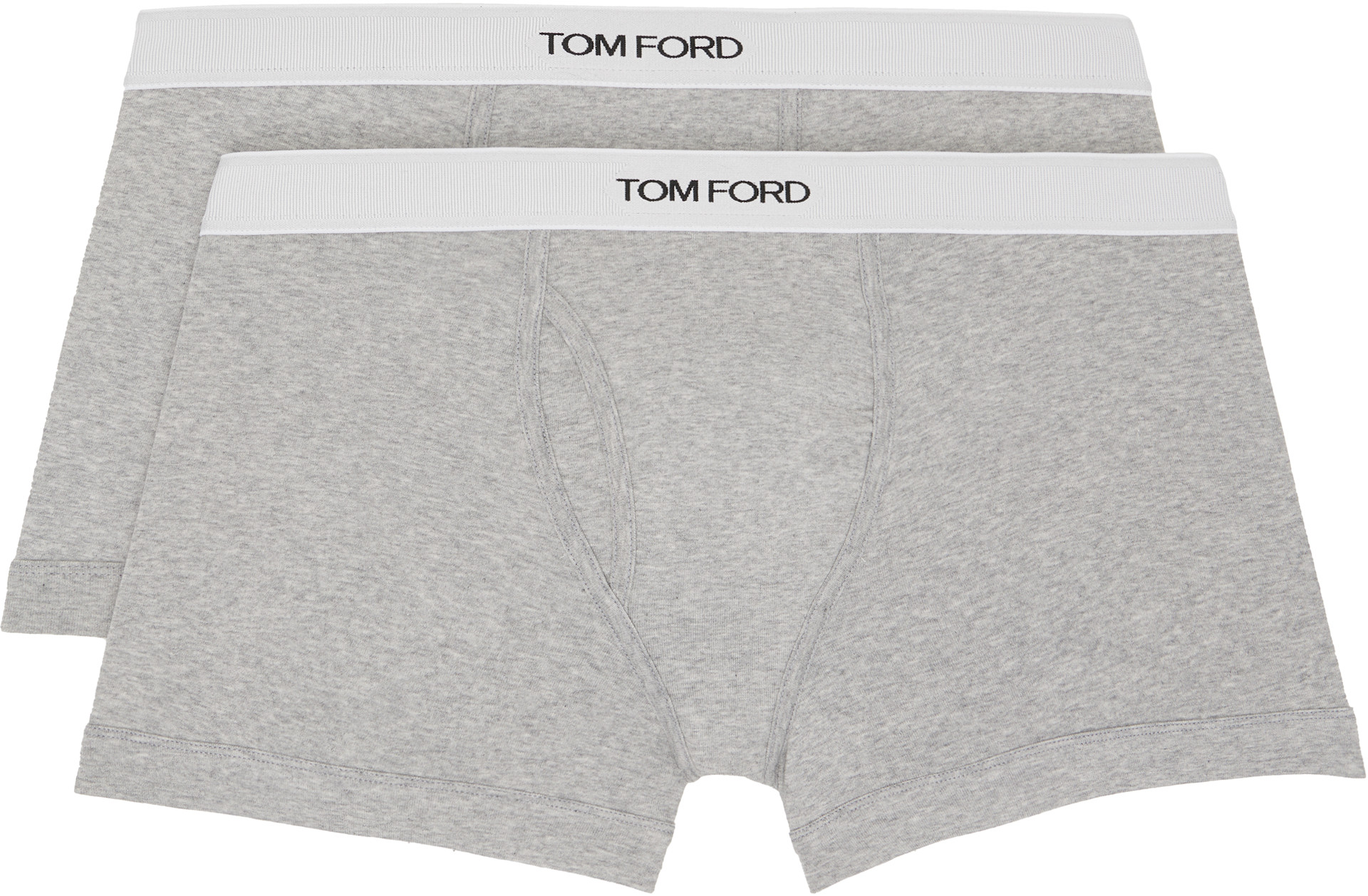 TOM FORD - Two-Pack Gray Cotton Boxer Briefs