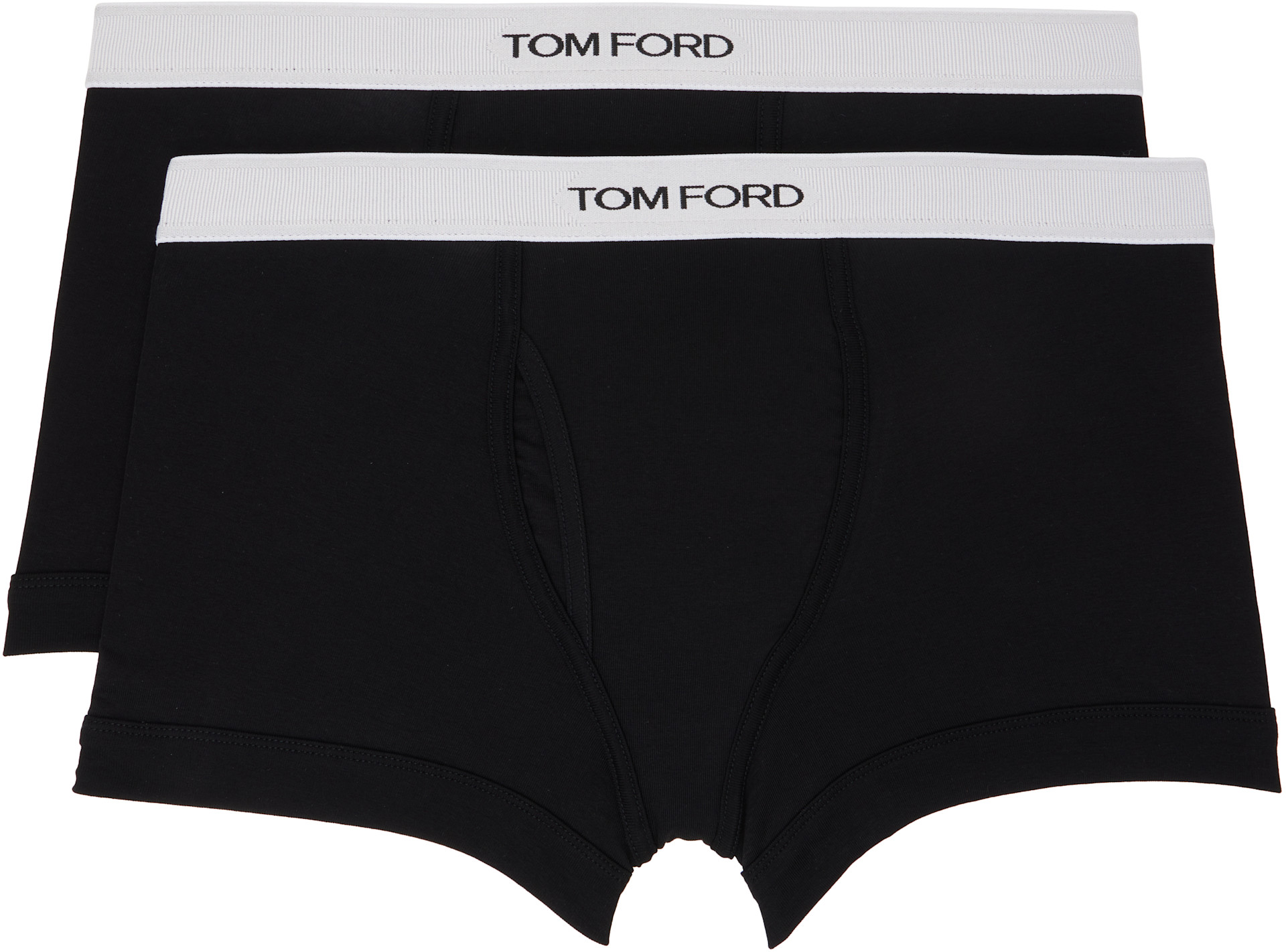 TOM FORD - Two-Pack Black Cotton Boxer Briefs
