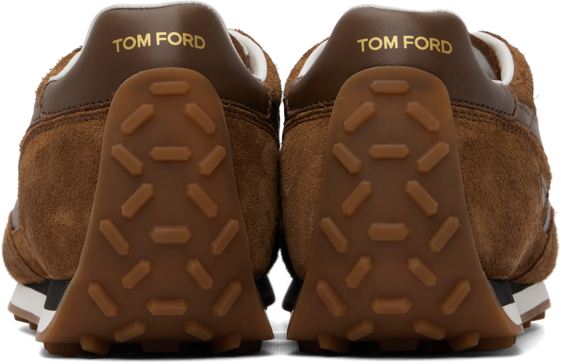 TOM FORD - 탠 스웨이드 믹 스니커즈