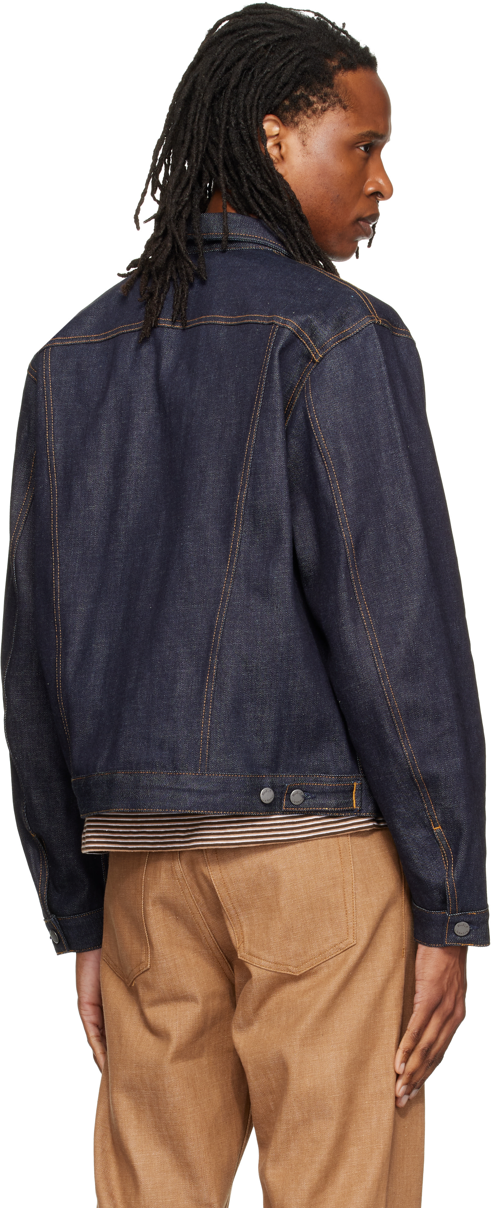 Nudie Jeans: Blue Danny Ace Selvage Denim Jacket | SSENSE