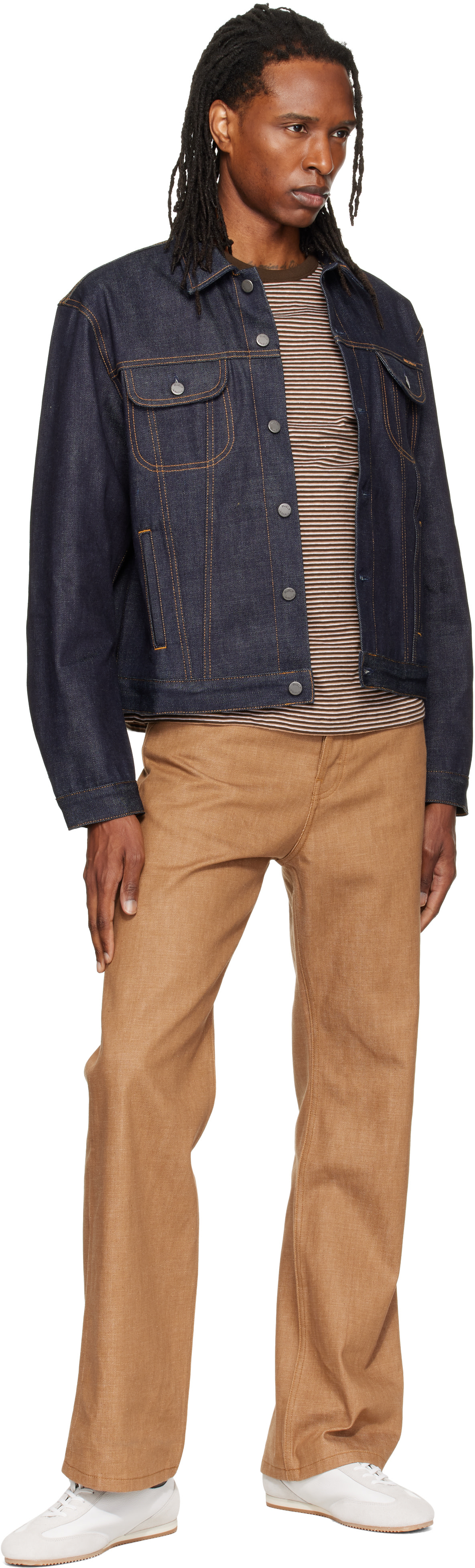 Nudie Jeans: Blue Danny Ace Selvage Denim Jacket | SSENSE