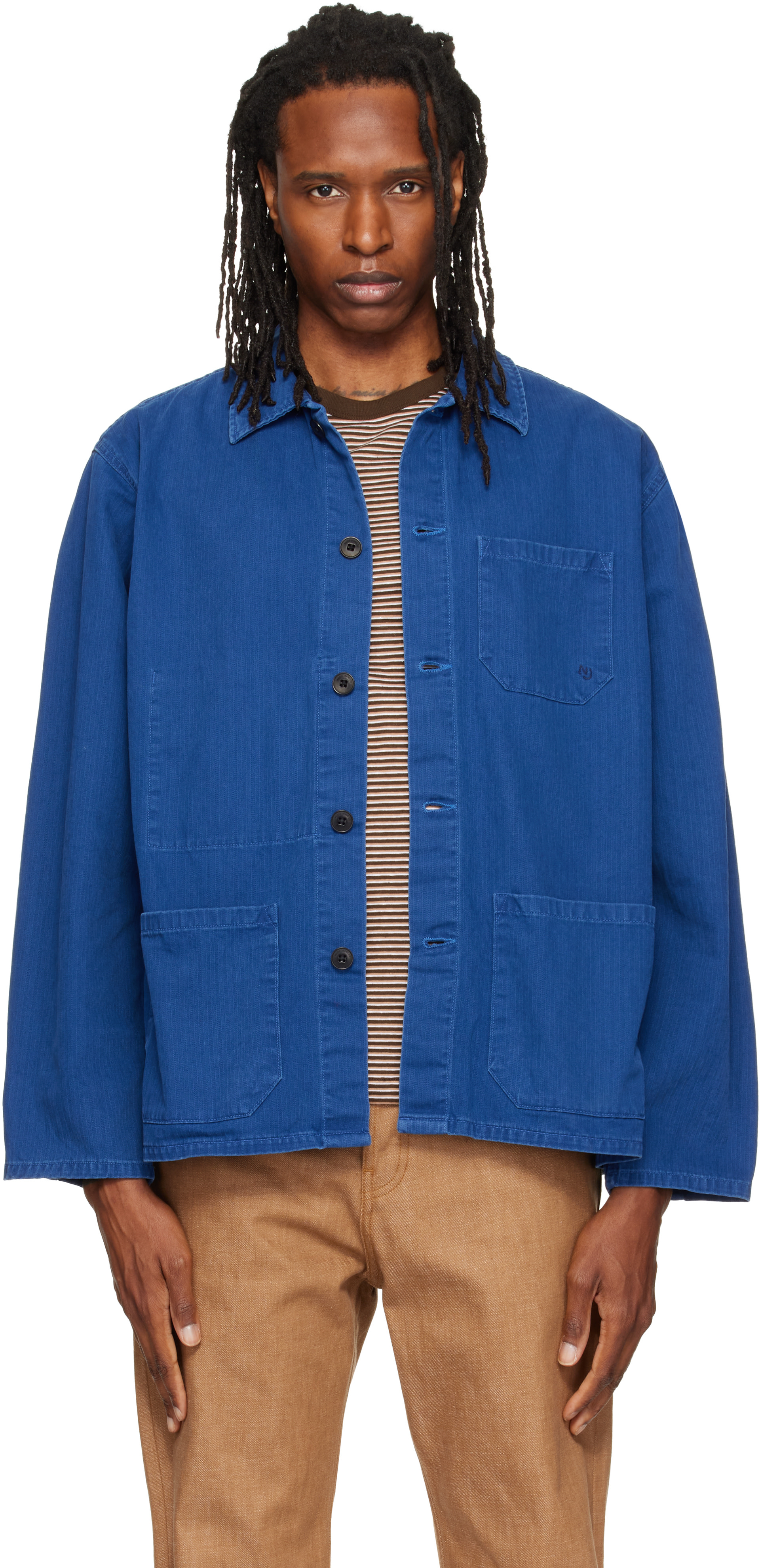 Nudie Jeans - Blue Buddy Herringbone Chore Jacket