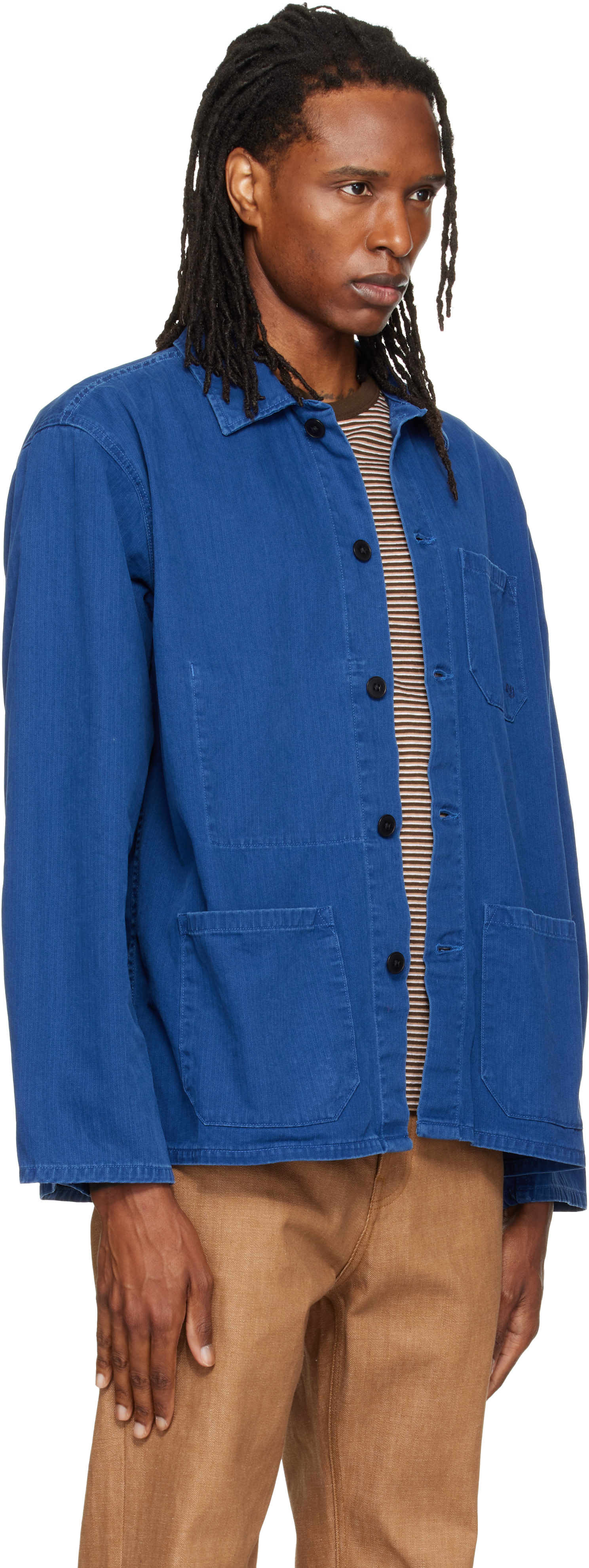 Nudie Jeans - Blue Buddy Herringbone Chore Jacket