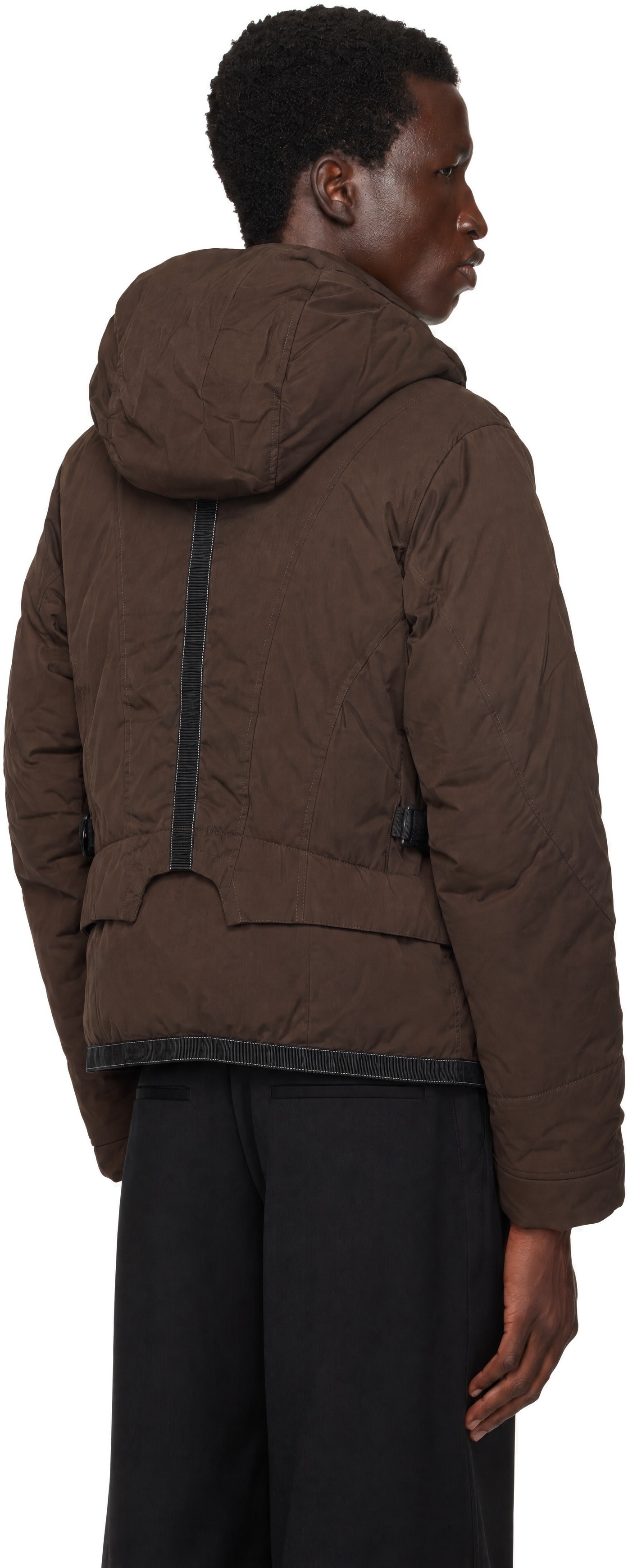 FFFPOSTALSERVICE - Brown Down Bondage Flight Puffer Jacket