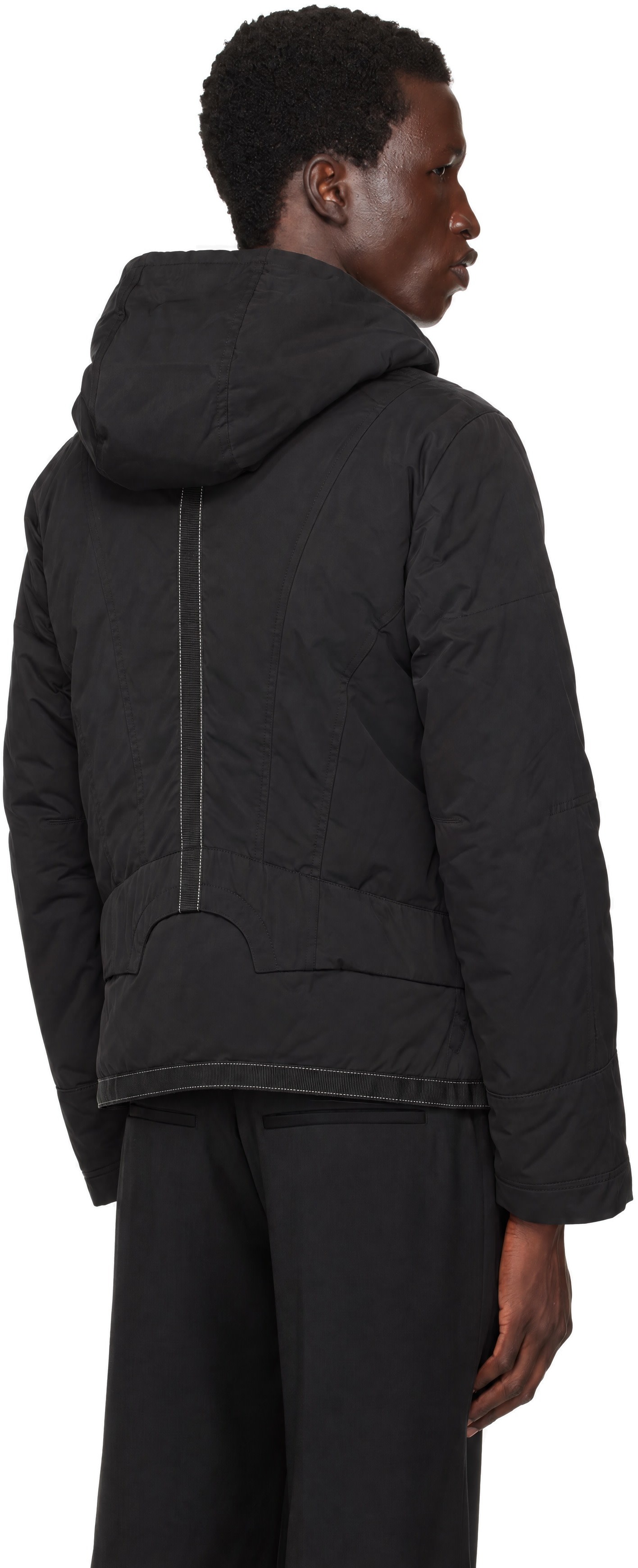 FFFPOSTALSERVICE - Black Down Bondage Flight Puffer Jacket
