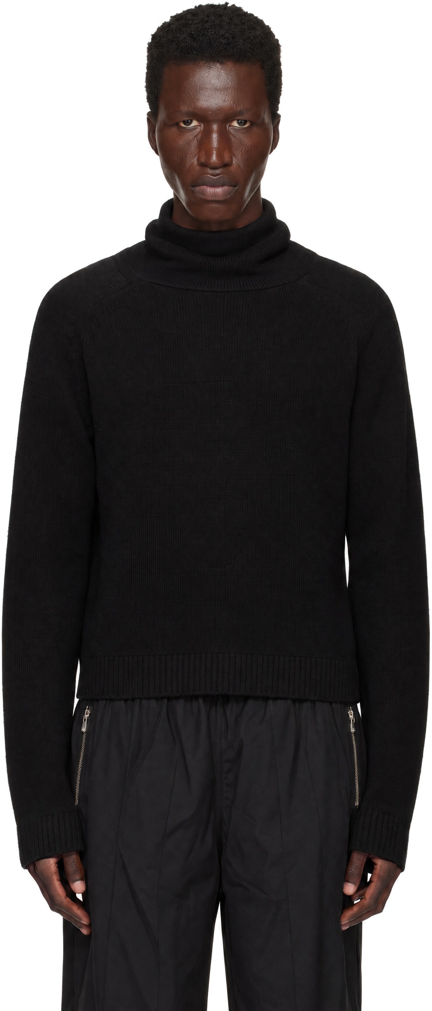 FFFPOSTALSERVICE - Black Stealth Balaclava Knit Sweater