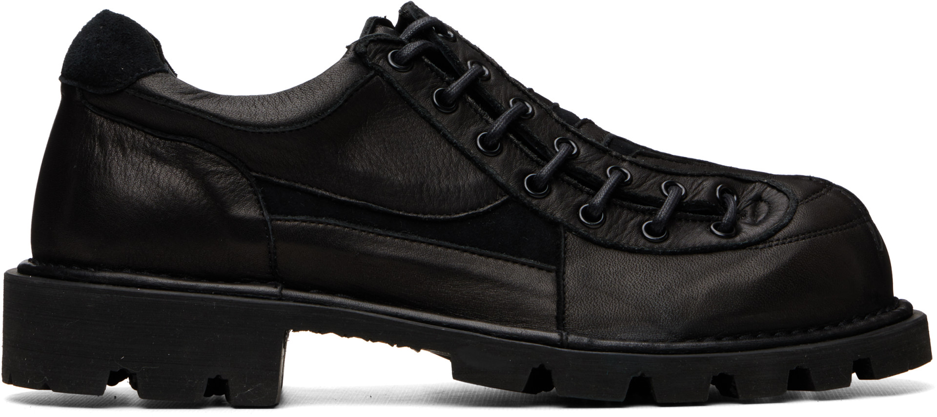 FFFPOSTALSERVICE - Black Banner Lace Up Derbys
