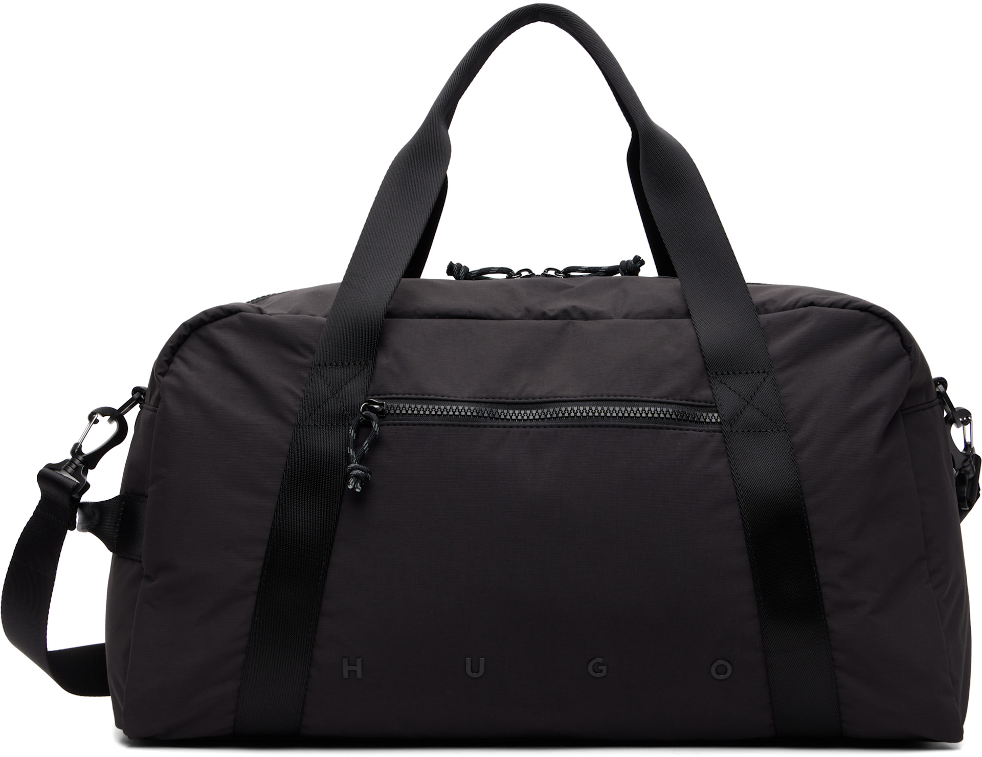 Hugo: ブラック Wide-Set Logo Holdall ダッフルバッグ | SSENSE 日本