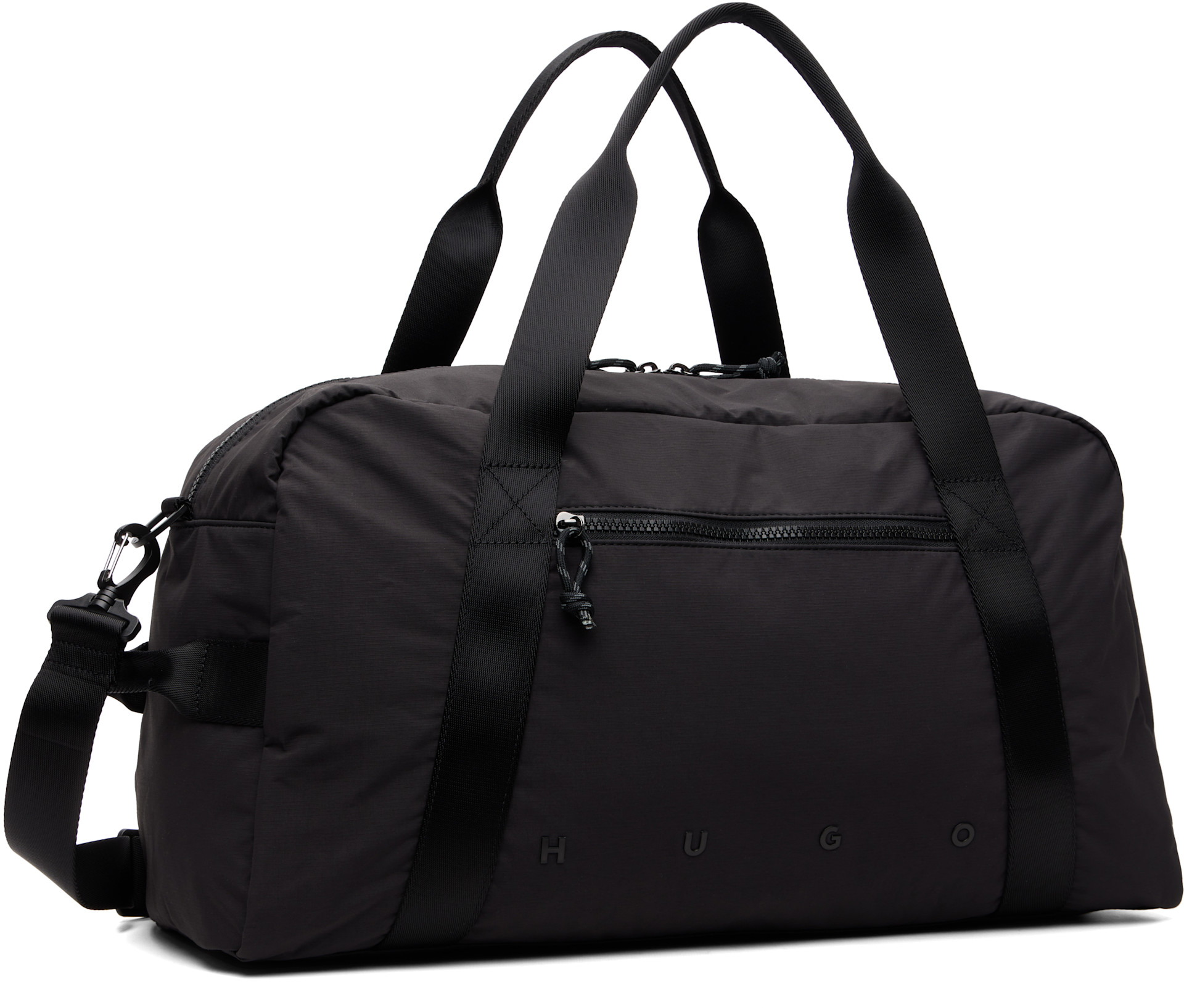 Hugo: ブラック Wide-Set Logo Holdall ダッフルバッグ | SSENSE 日本