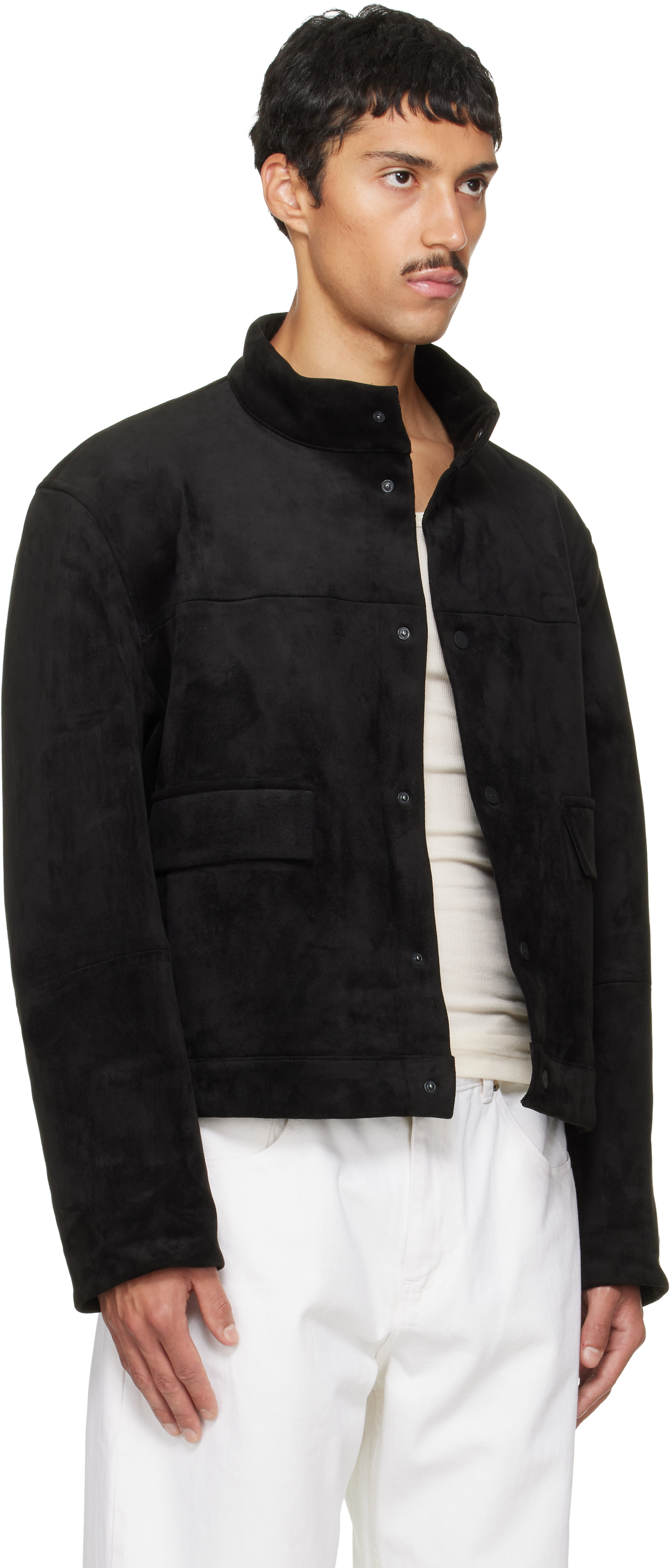 Hugo - Black Regular-Fit Faux-Suede Jacket