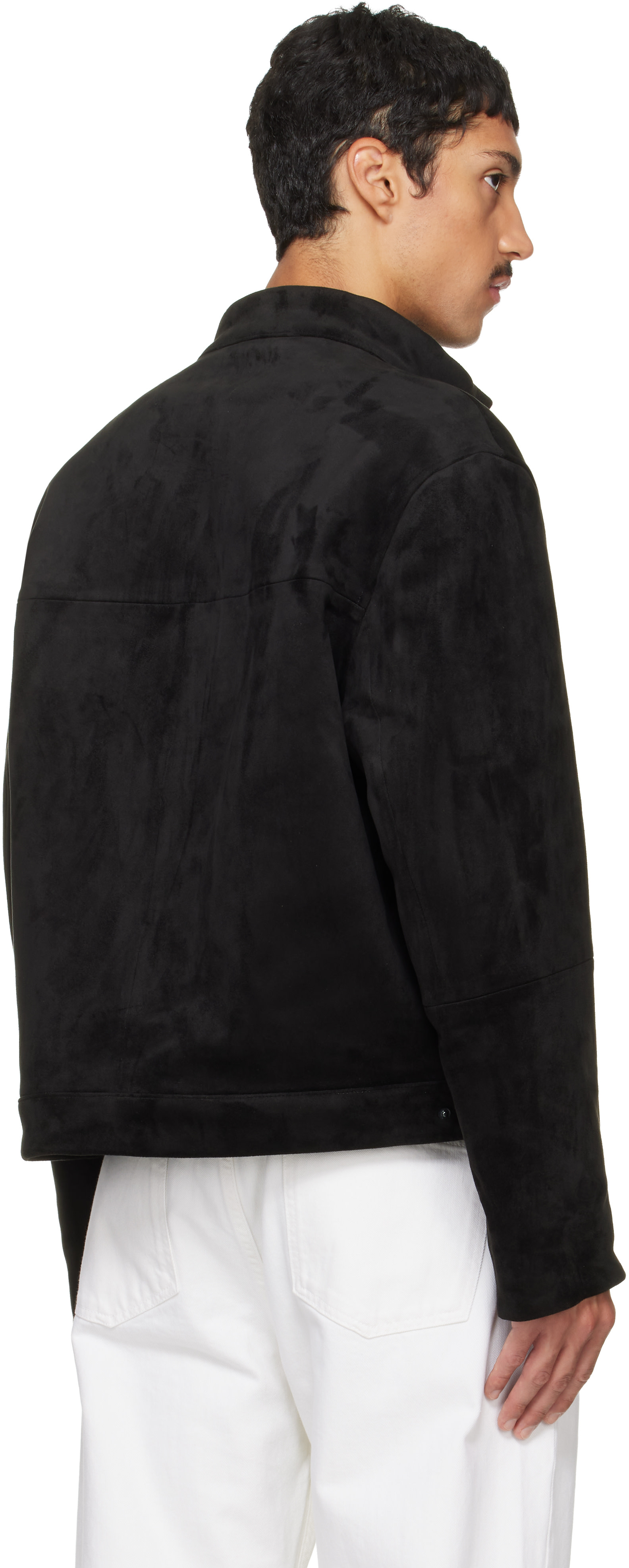 Hugo - Black Regular-Fit Faux-Suede Jacket