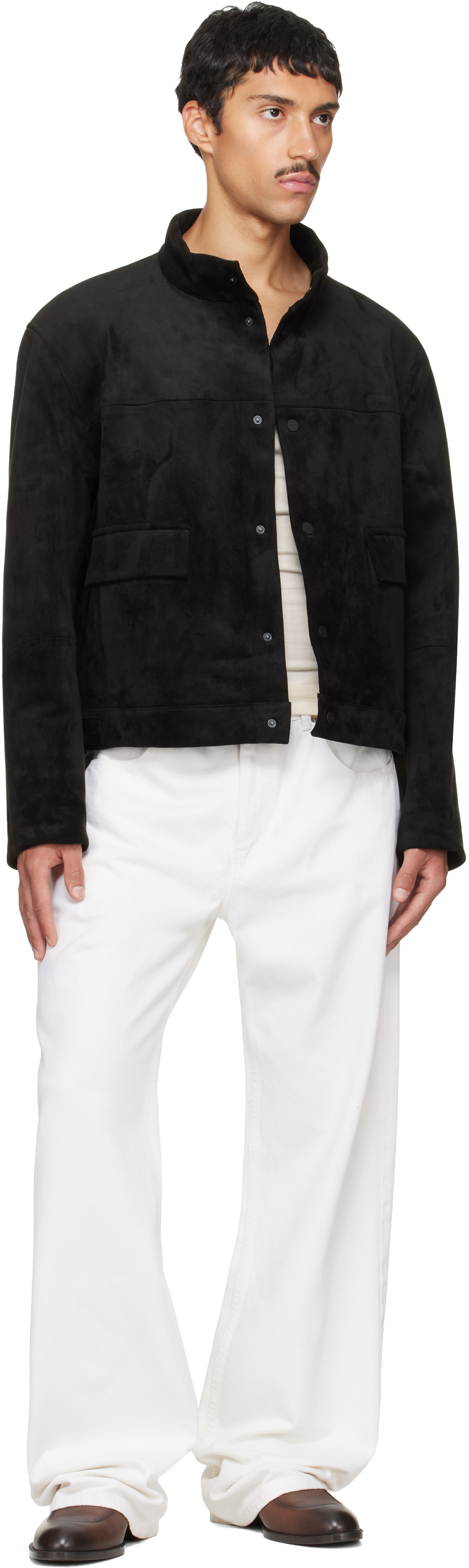 Hugo - Black Regular-Fit Faux-Suede Jacket