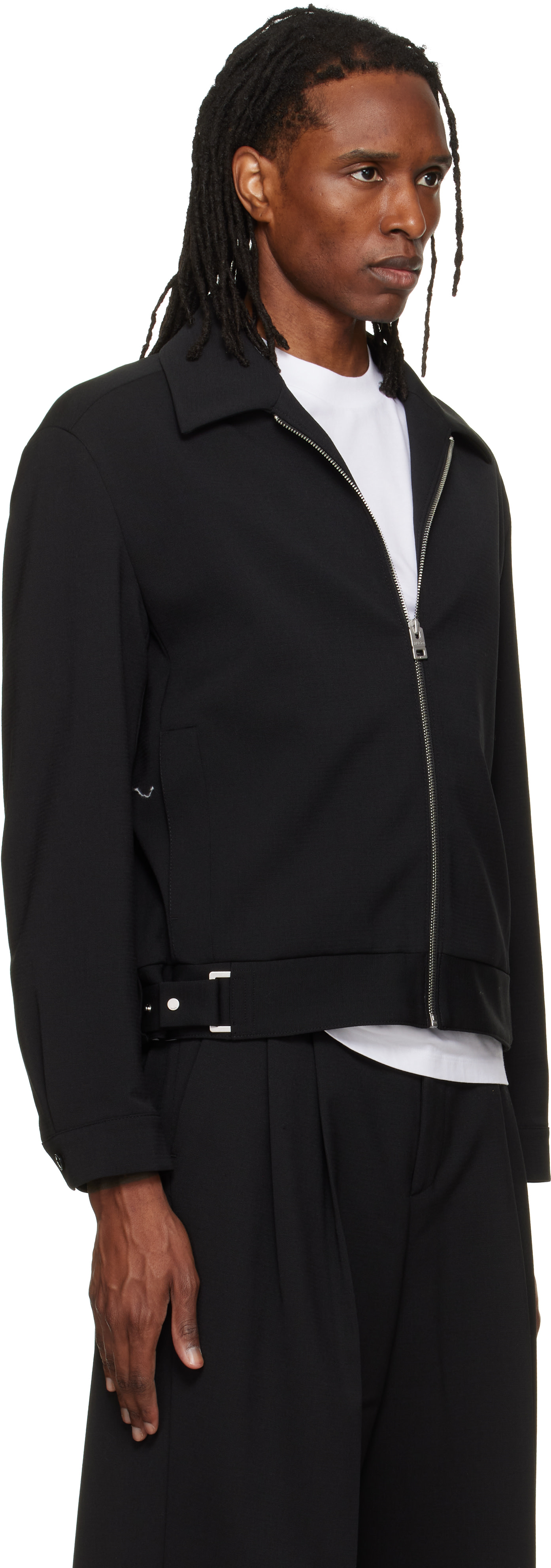 Hugo - ブラック Modern-Fit Performance-Stretch Canvas ジャケット