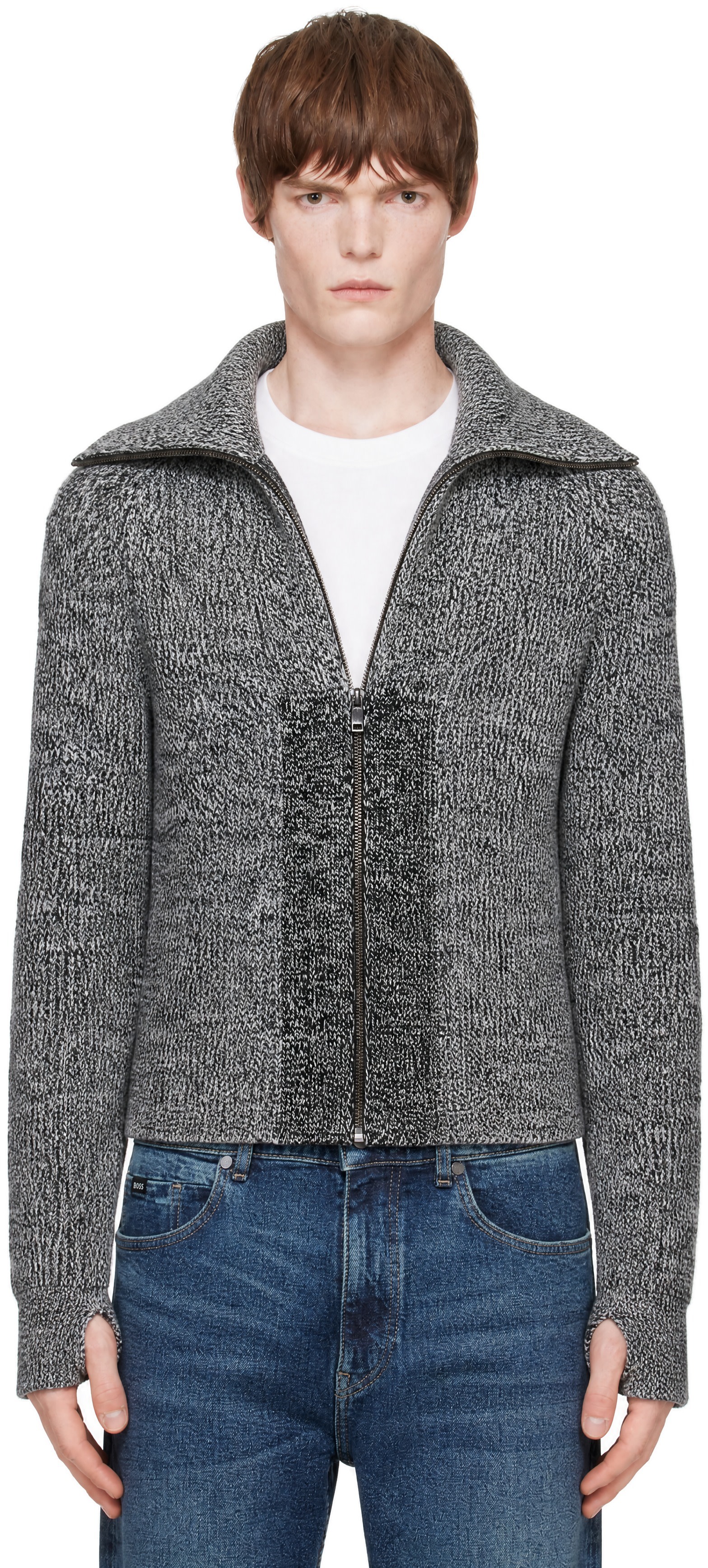 Hugo - Gray entire studios Edition Knitted-Wool Jacket