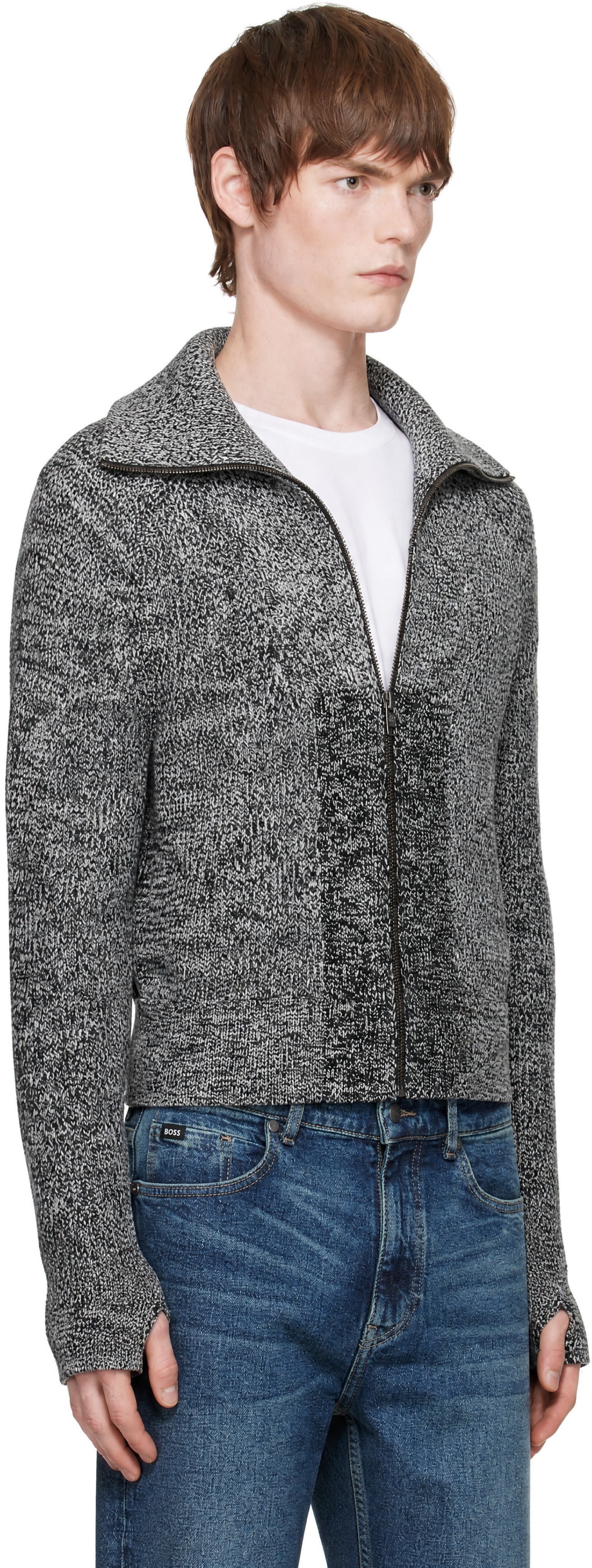 Hugo - Gray entire studios Edition Knitted-Wool Jacket