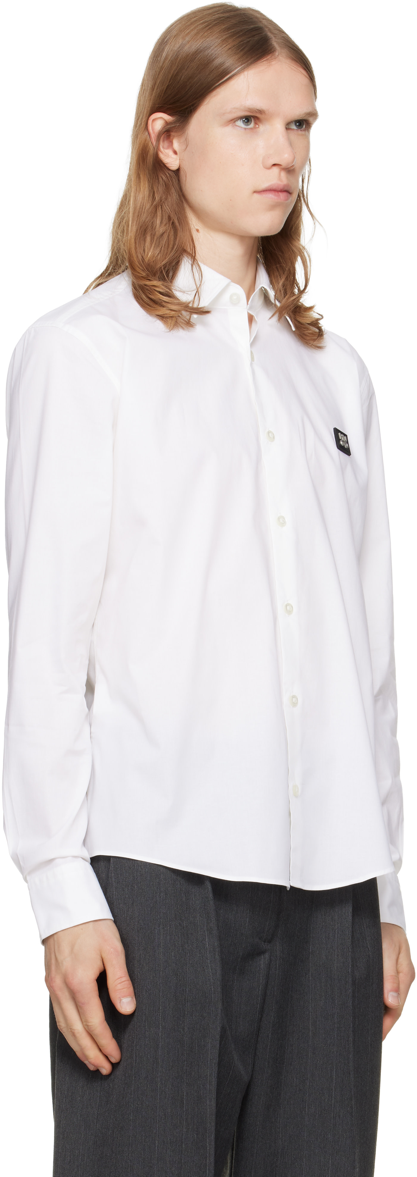 hugo boss slim dress shirt BOSS Easy-iron Slim-fit shirt in stretch-cotton poplin, Men, Size: 18, White
