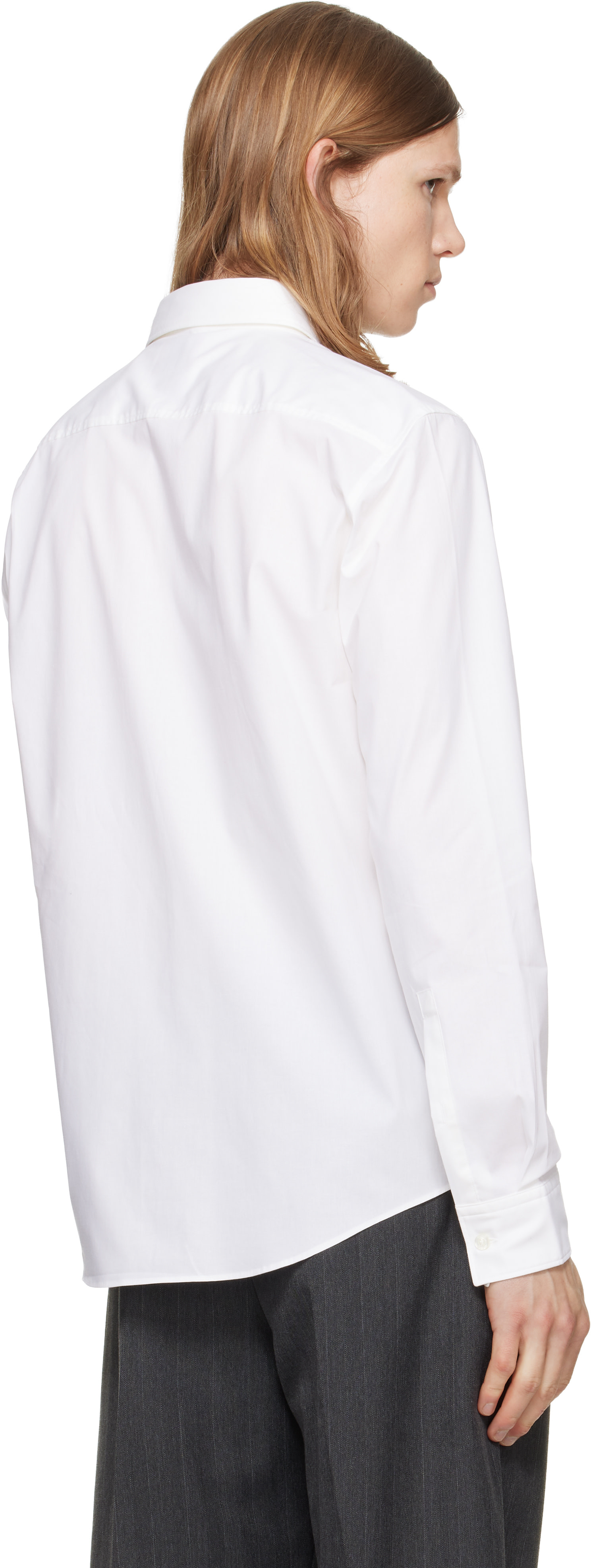 hugo boss white dress shirt slim fit Boss White Spread Collar Shirt