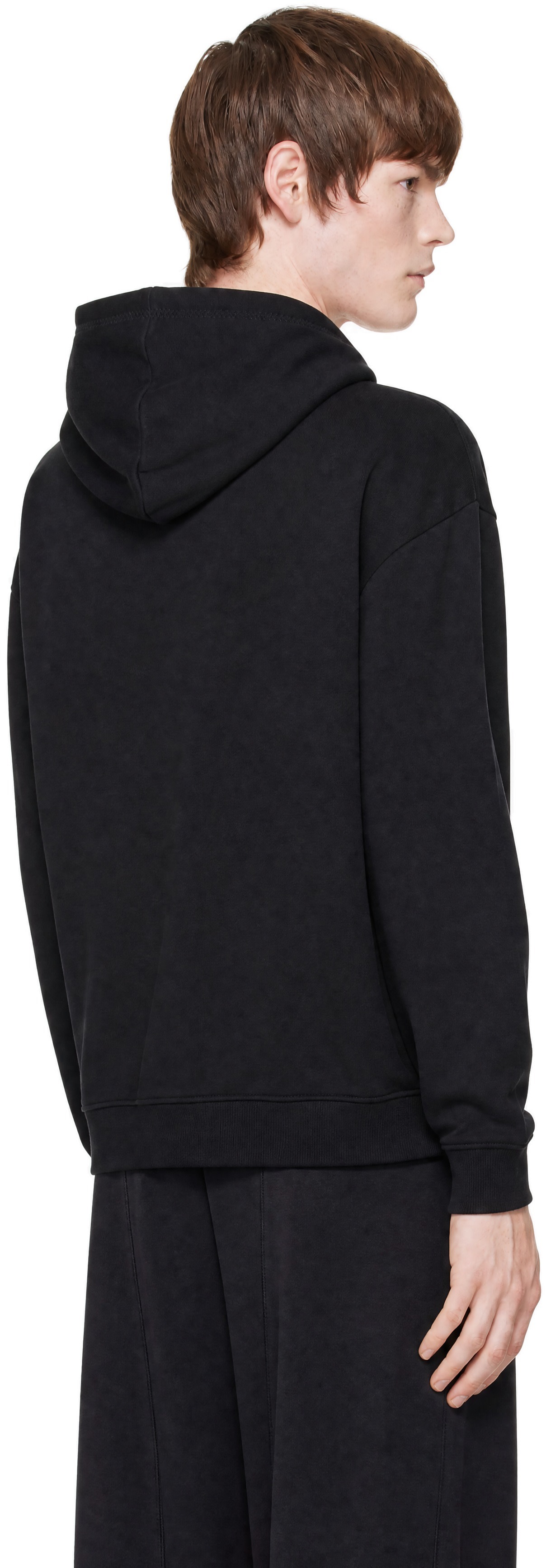 Hugo - Pull à capuche noir à logo imprimé