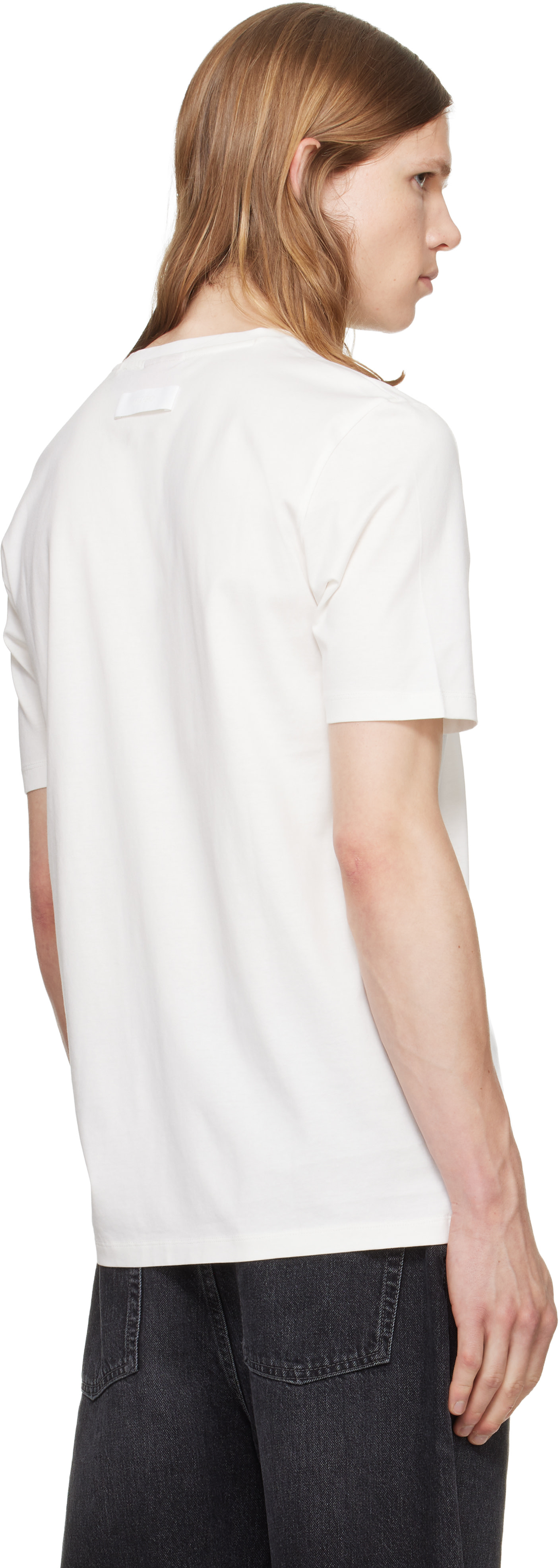 Hugo - Off-White Mercerised Cotton Slim-Fit T-shirt