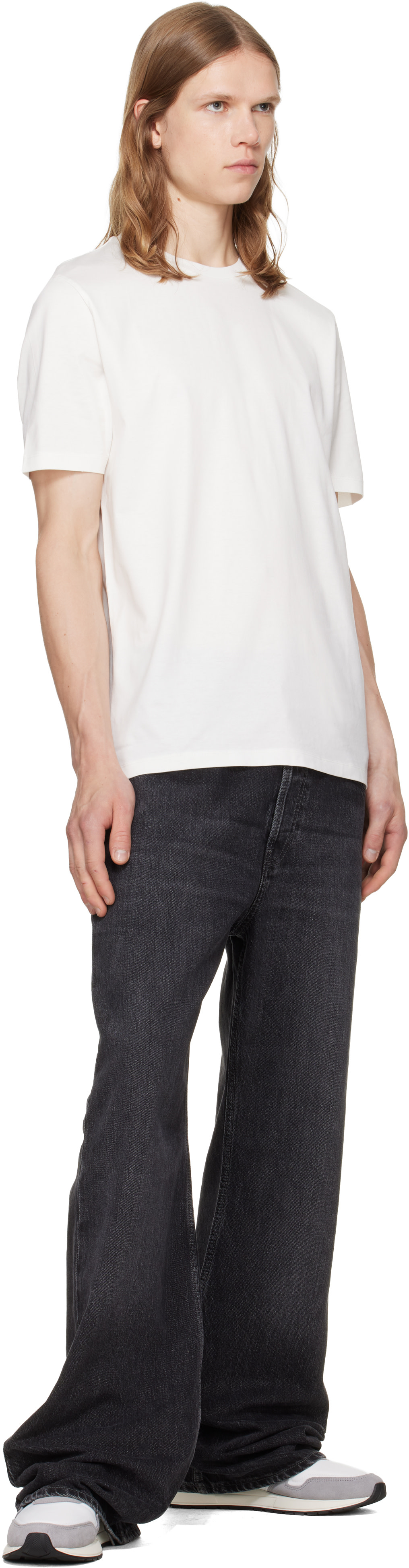 Hugo - Off-White Mercerised Cotton Slim-Fit T-shirt