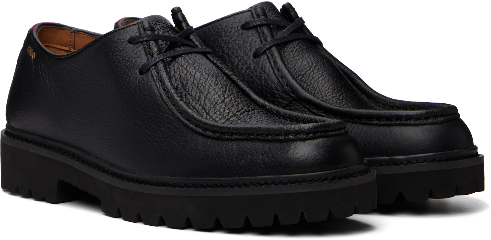 Hugo - Black Tumbled Leather Derbys