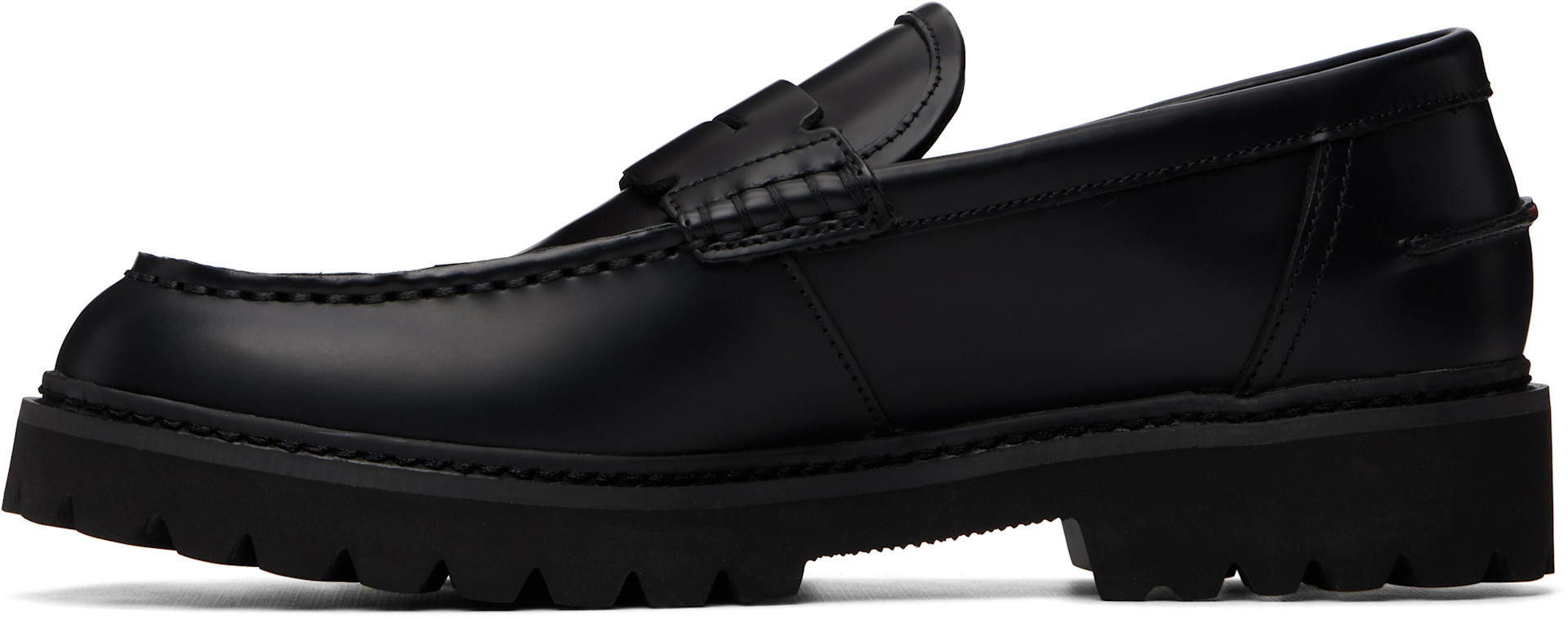 Hugo - Black Embossed-Logo Loafers