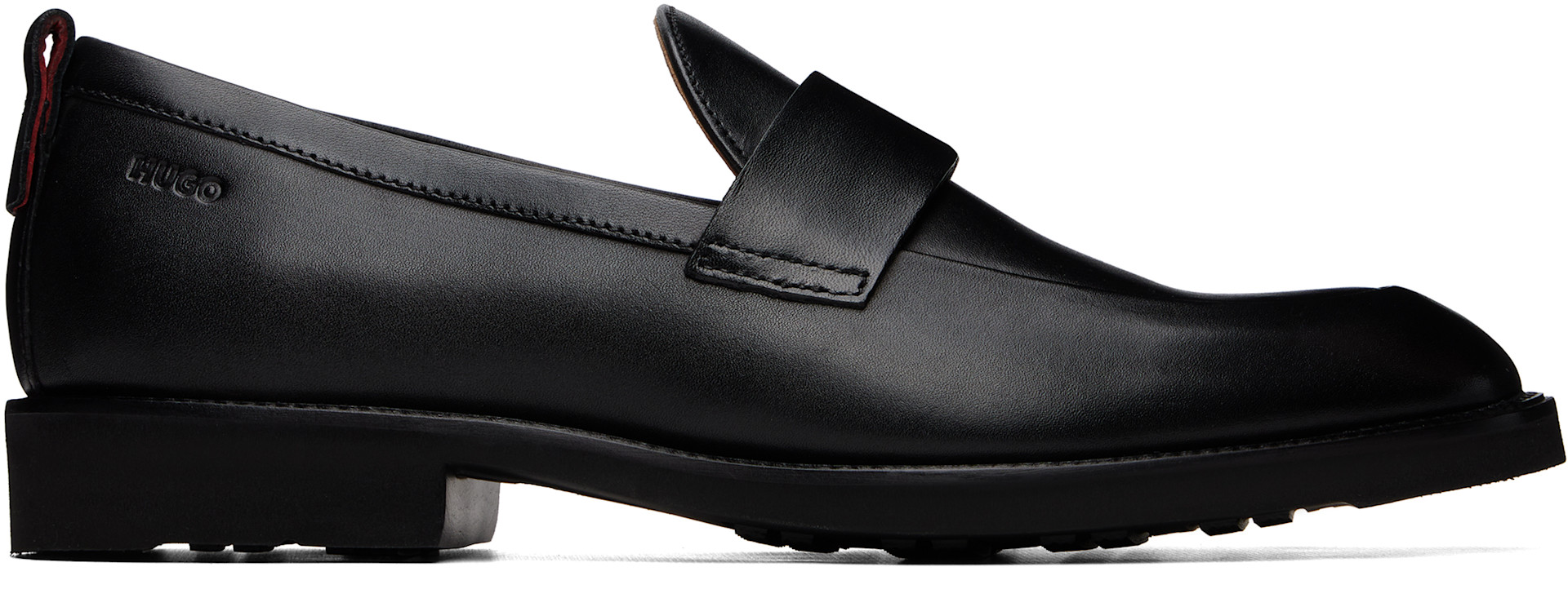 Hugo: ブラック Penny Trim レザー ローファー | SSENSE 日本