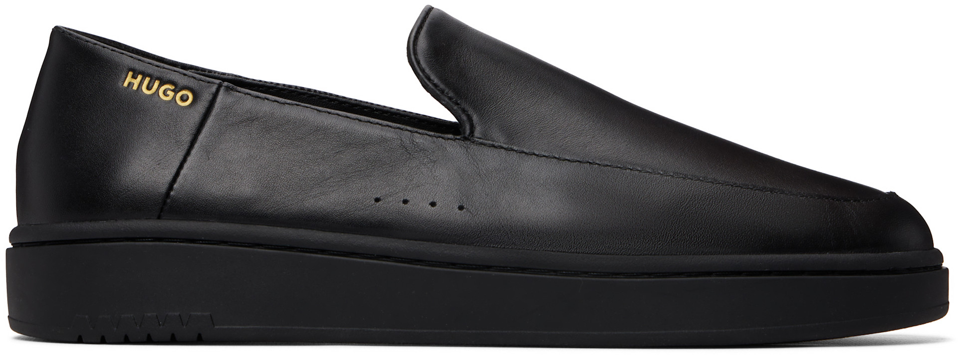 Hugo - Black Logo Stamp Loafers
