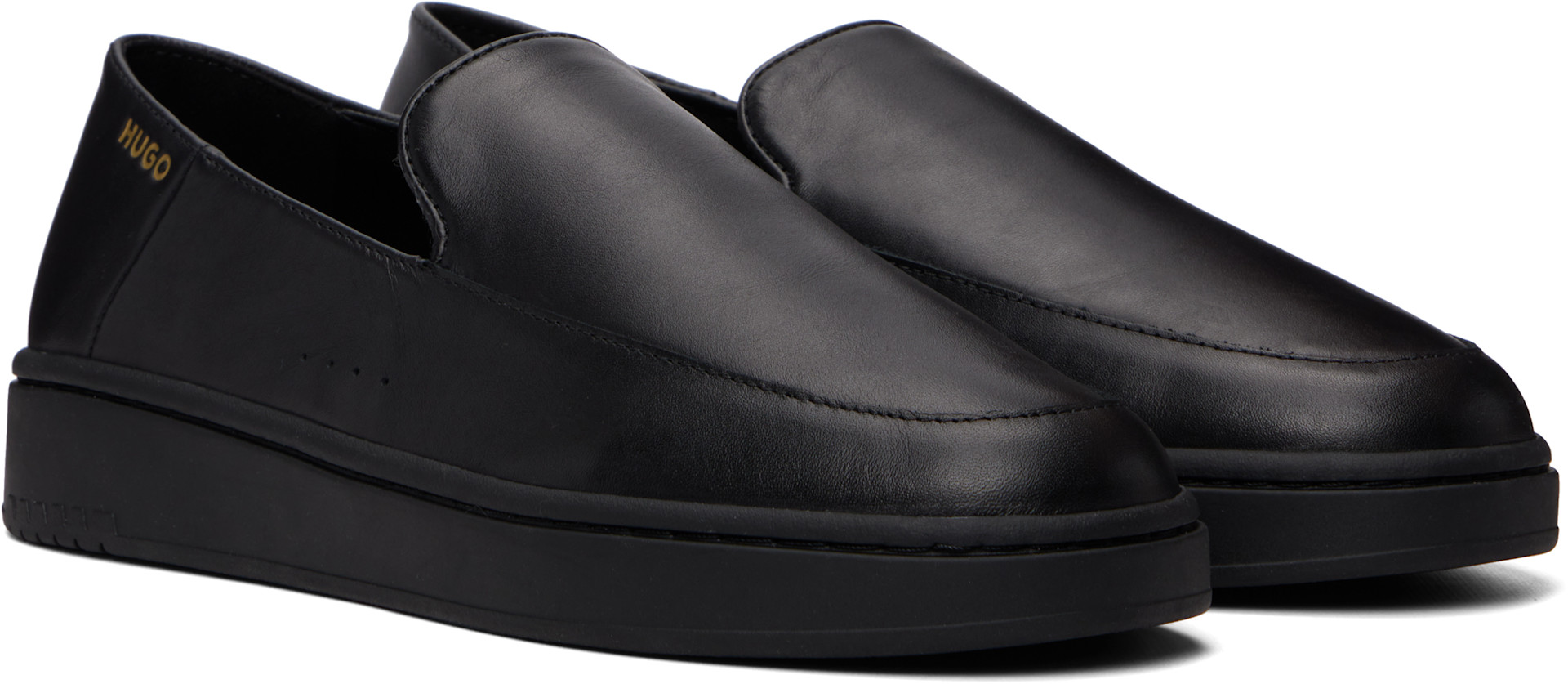 Hugo - Black Logo Stamp Loafers