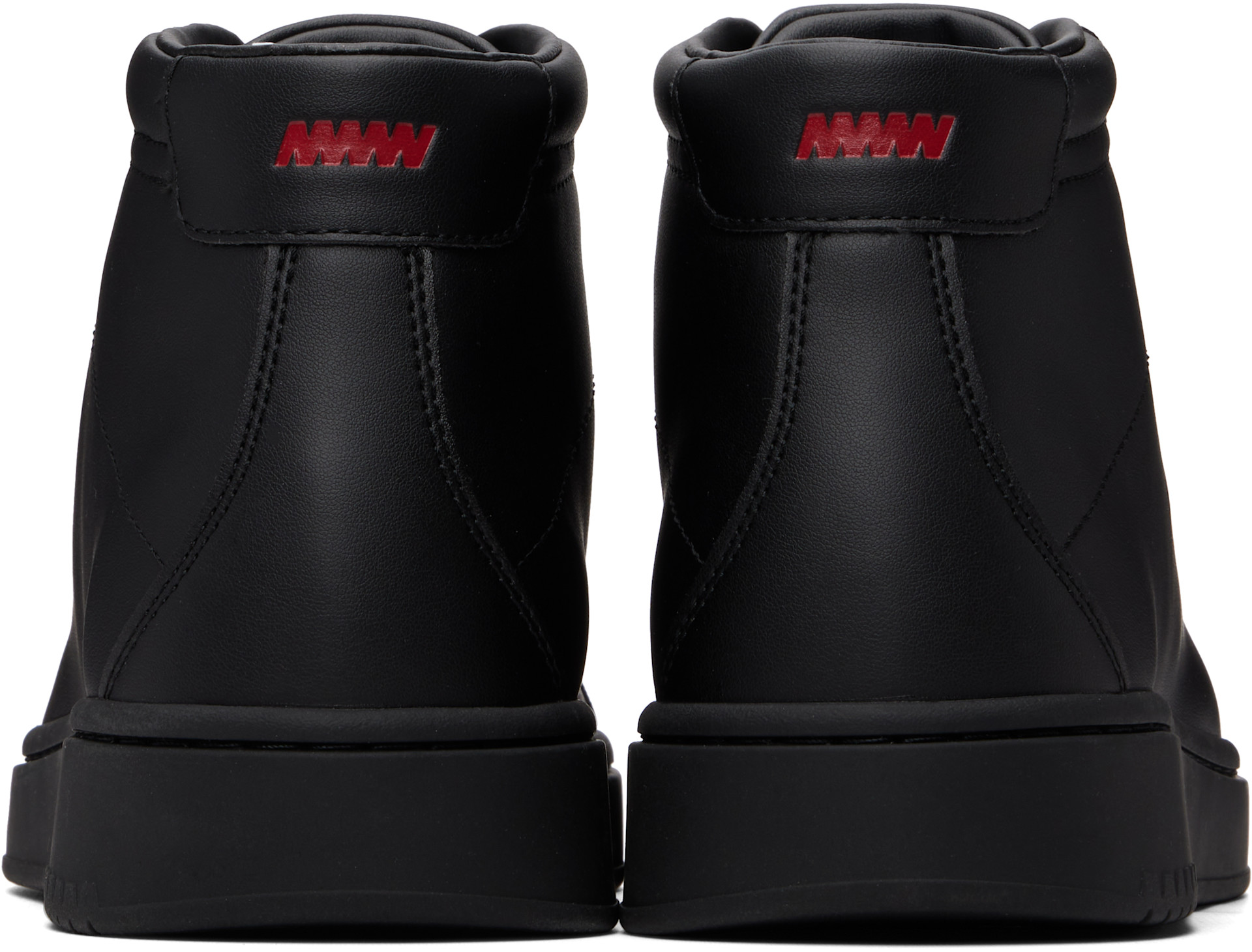Hugo - Black Faux-Leather High-Top Sneakers