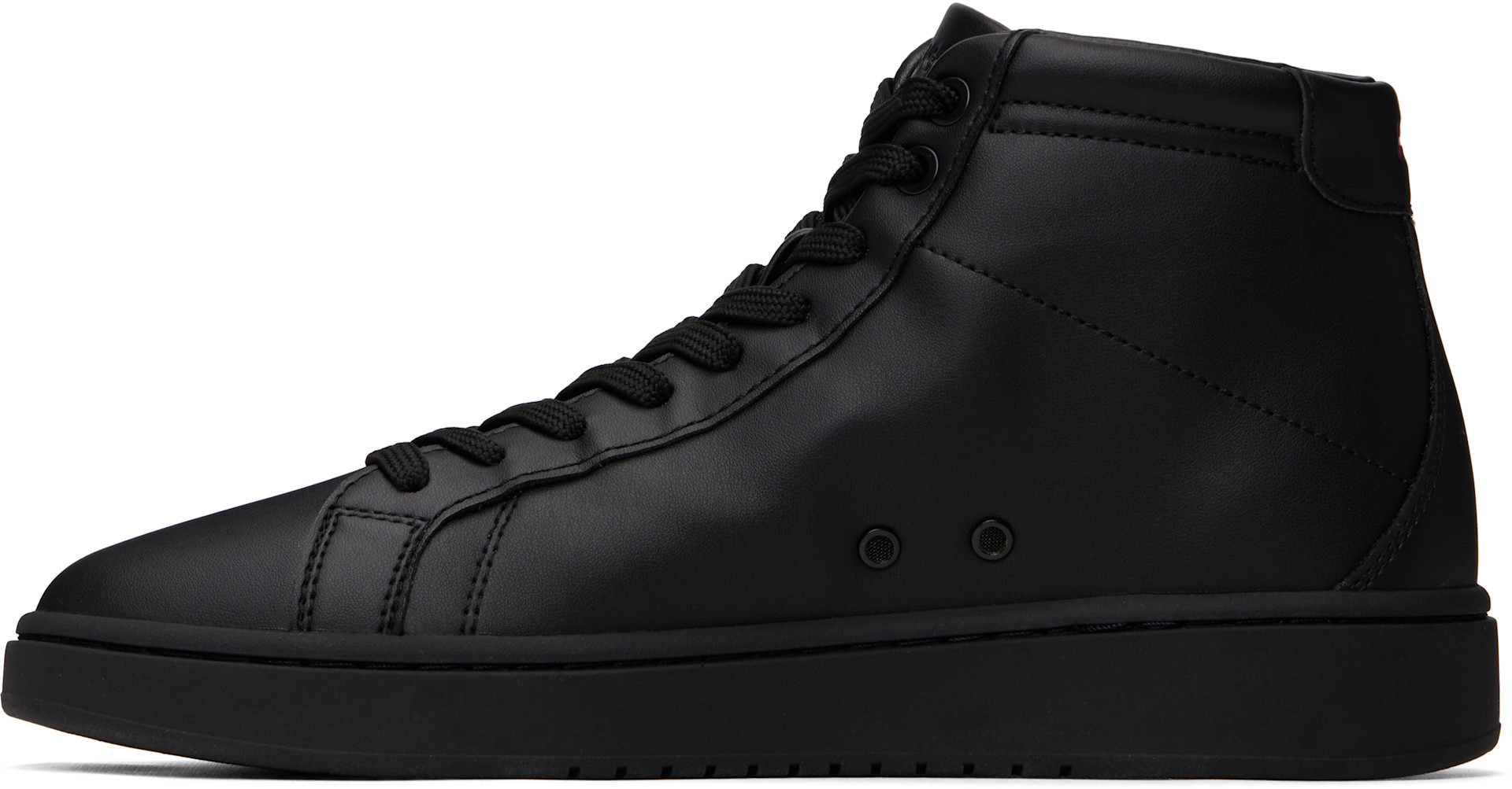 Hugo - Black Faux-Leather High-Top Sneakers