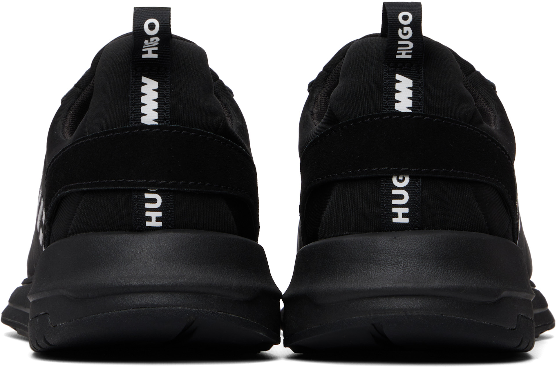 Hugo - Black Printed-Logo Sneakers
