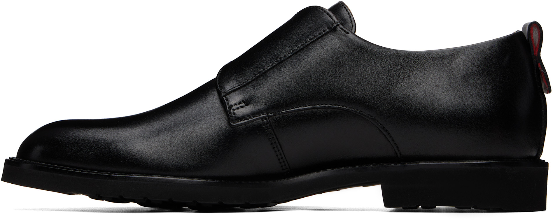 Hugo: ブラック Brogue Details レザー モンクストラップ | SSENSE 日本