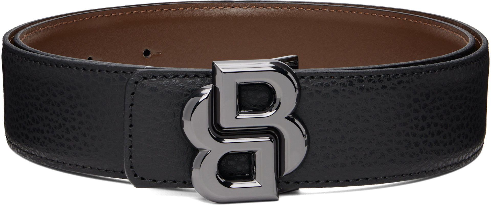 BOSS - Black & Brown Double-B Monogram Reversible Belt