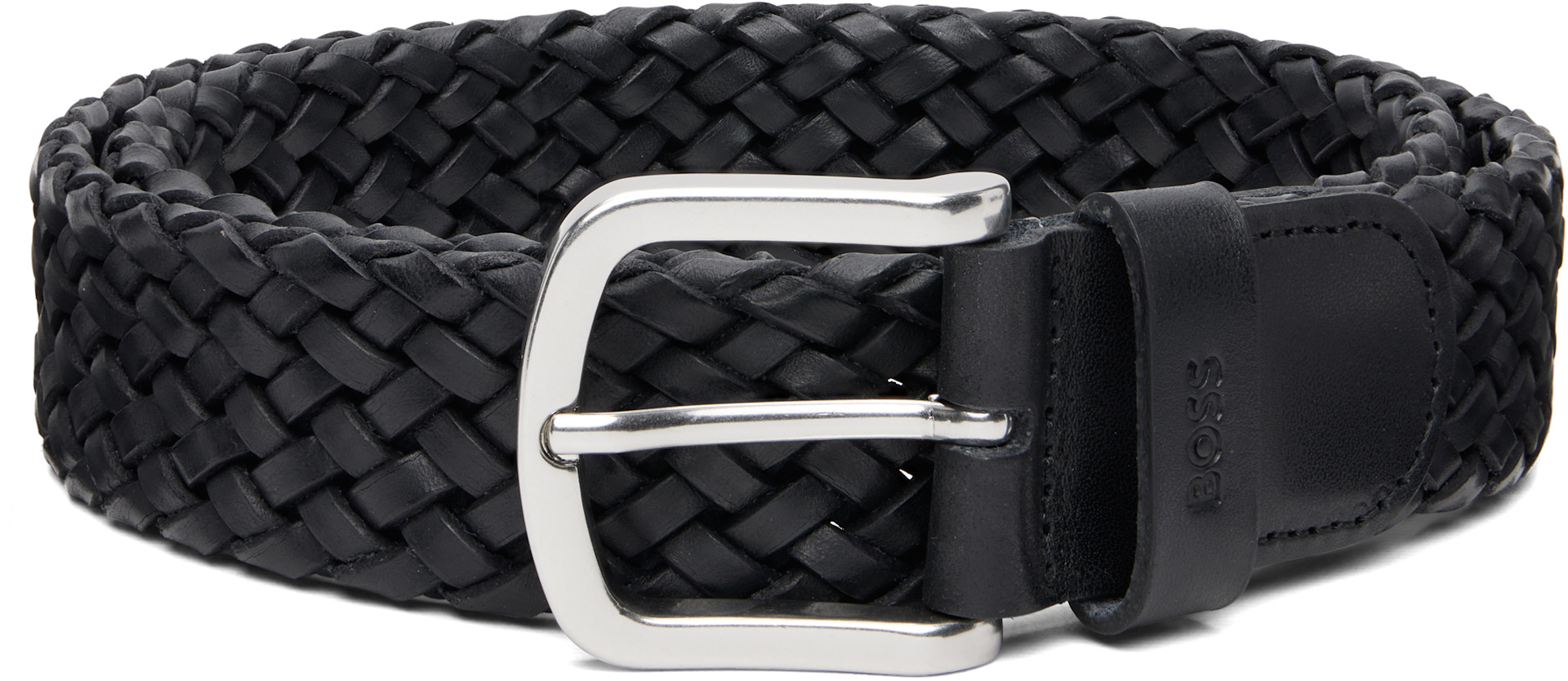BOSS - Black Woven Leather Belt