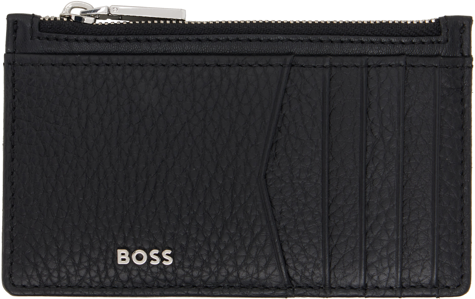 HUGO BOSS ケース、カード入れ BOSS: ブラック ロゴ ハードウェア カードケース | SSENSE 日本