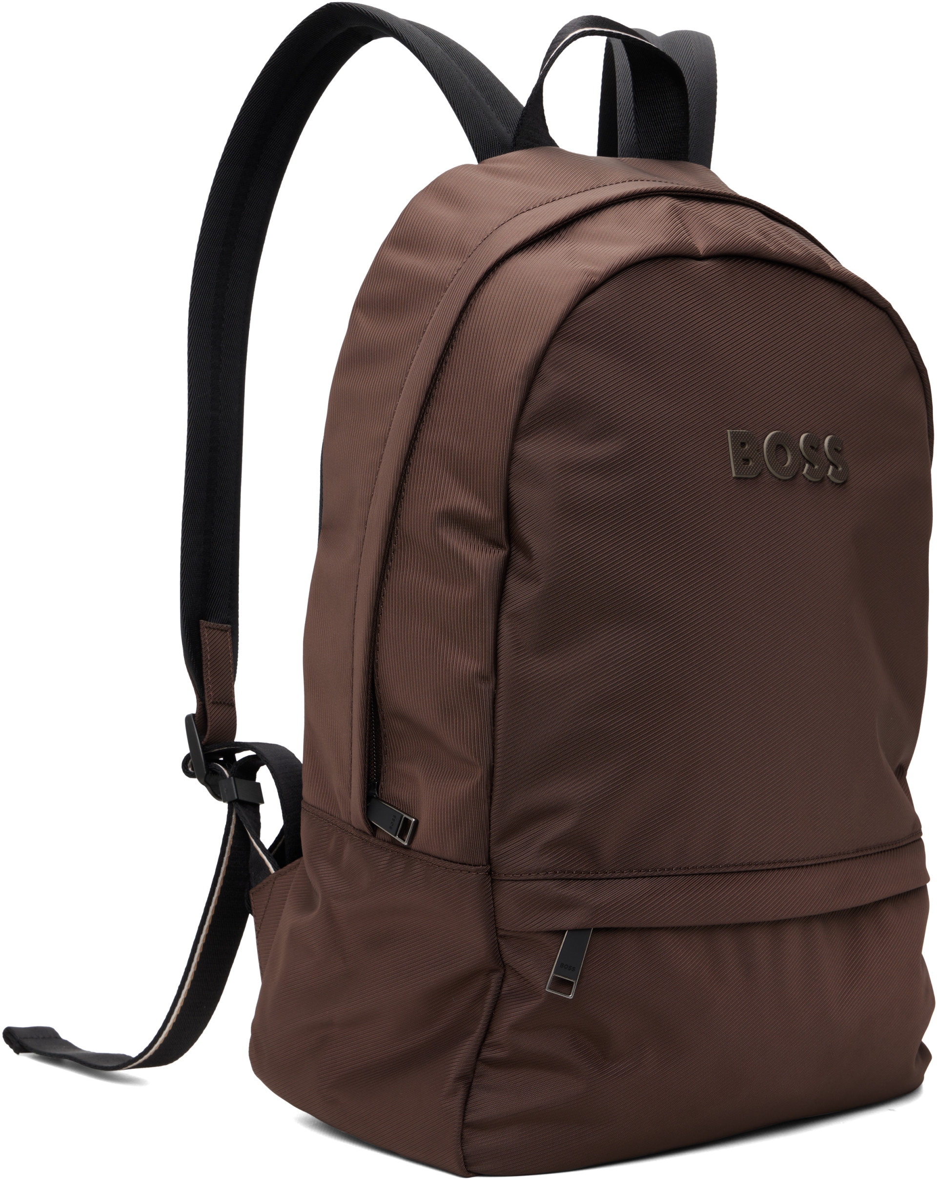 BOSS - Brown Logo-Detail Backpack