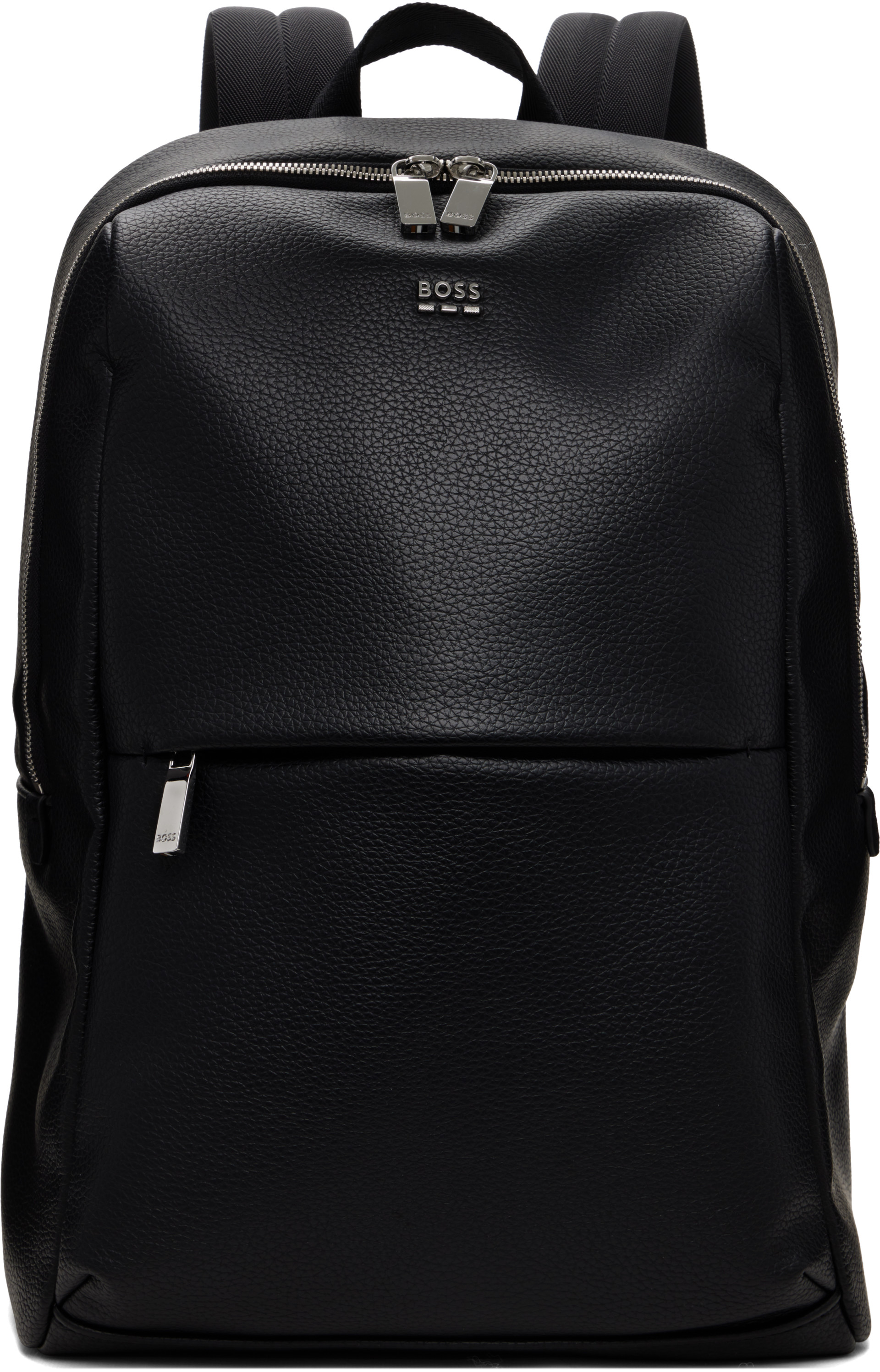 BOSS - Black Faux-Leather Backpack