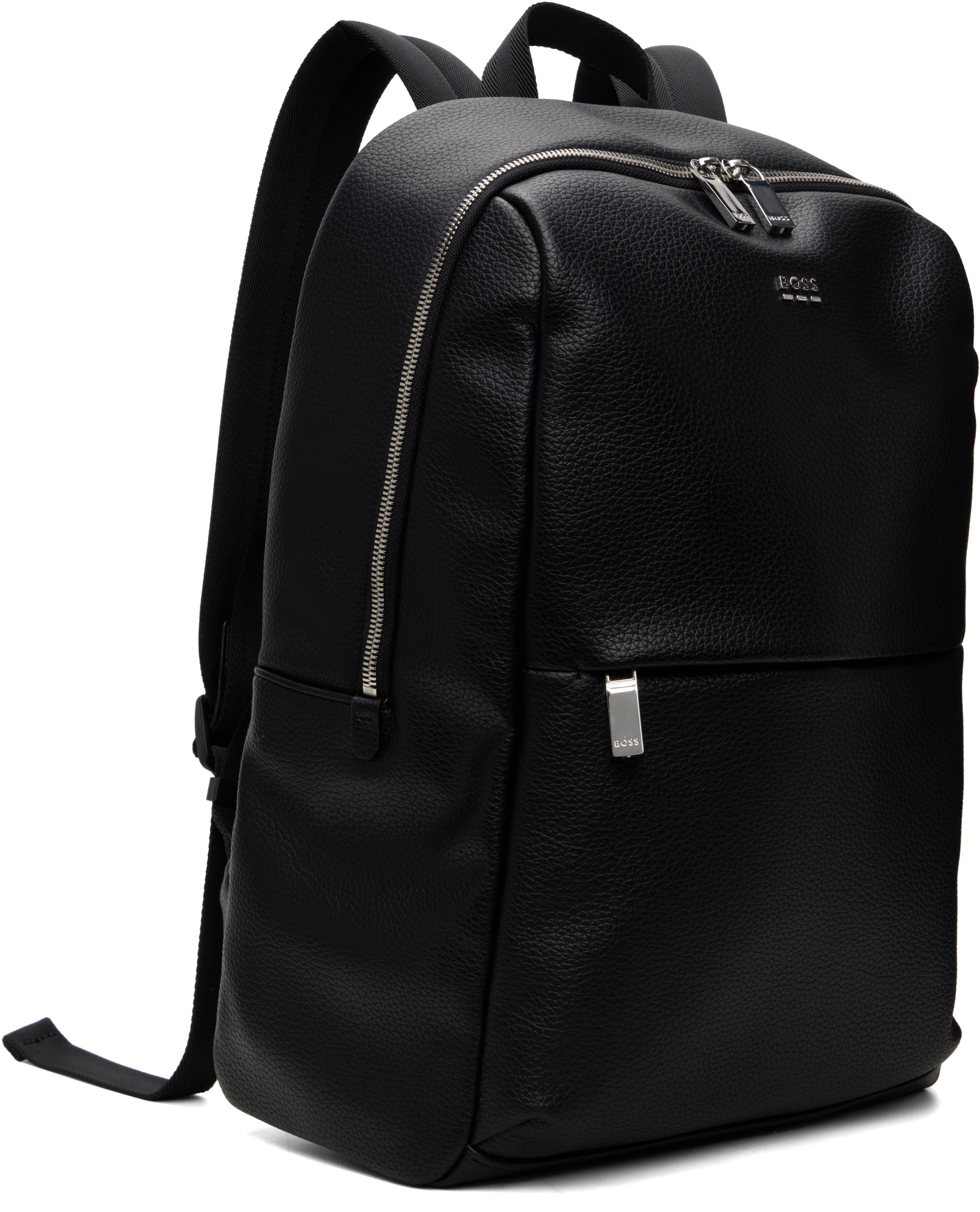 BOSS - Black Faux-Leather Backpack