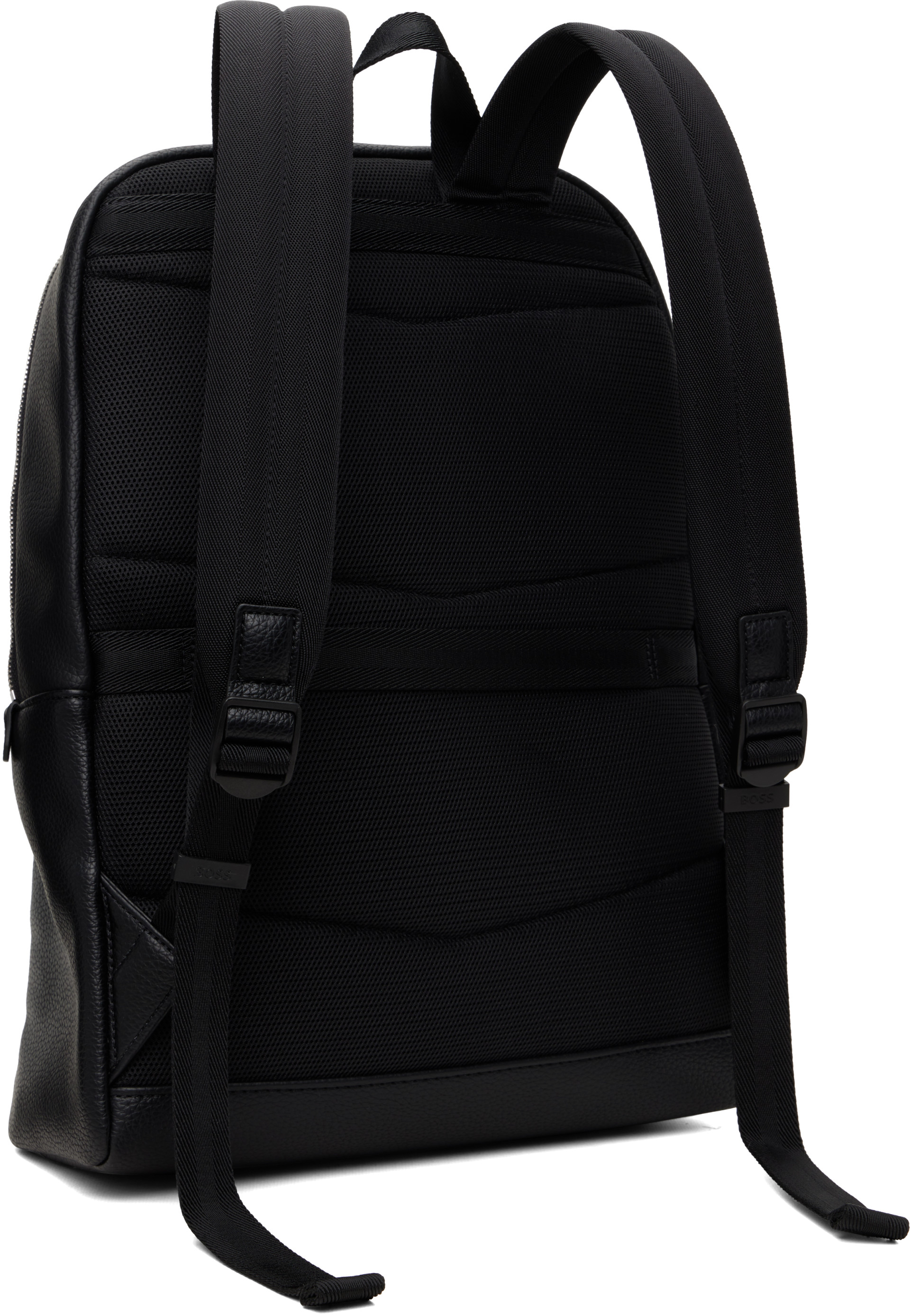 BOSS - Black Faux-Leather Backpack