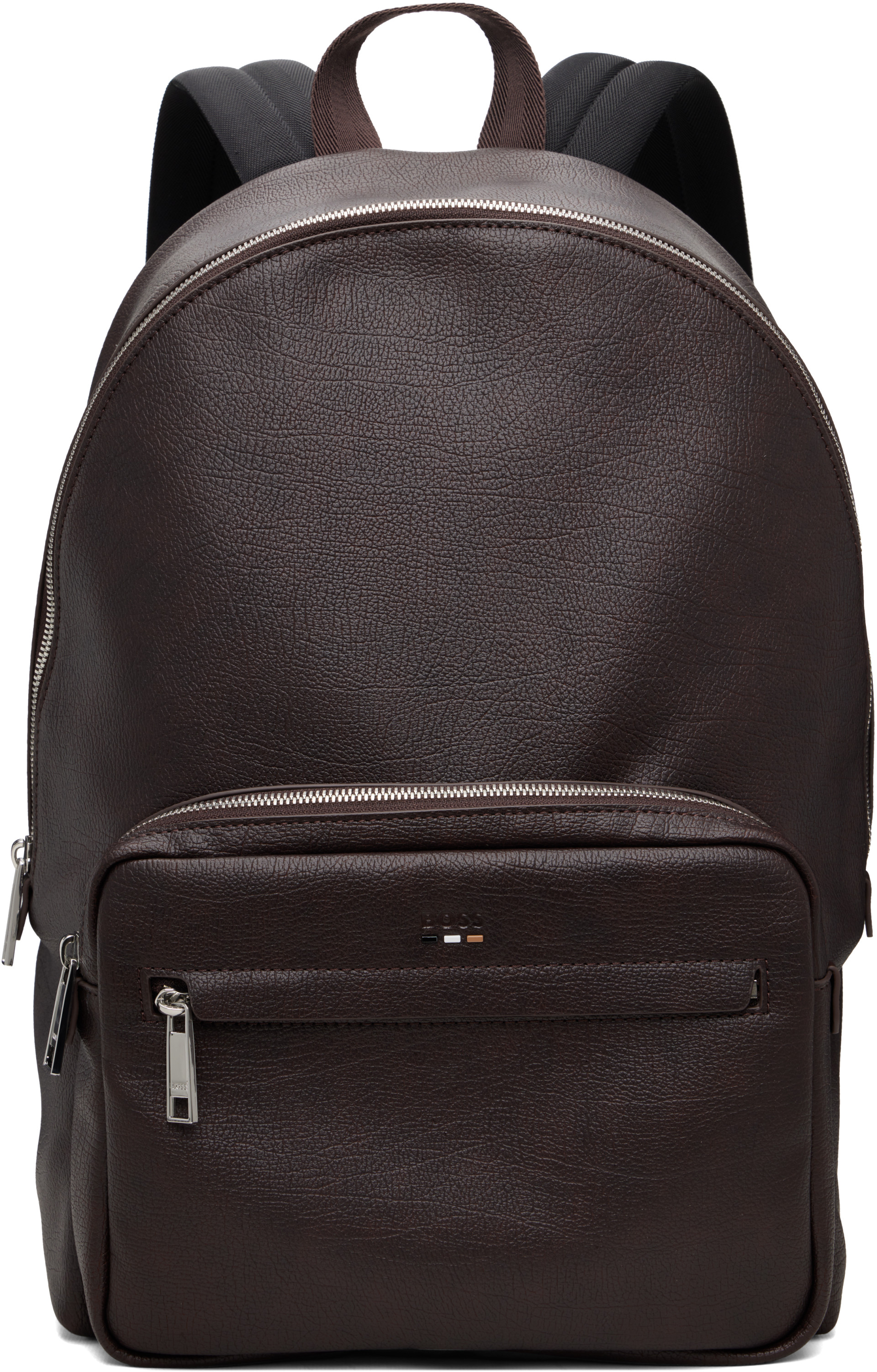 BOSS - Brown Logo-Detail Backpack